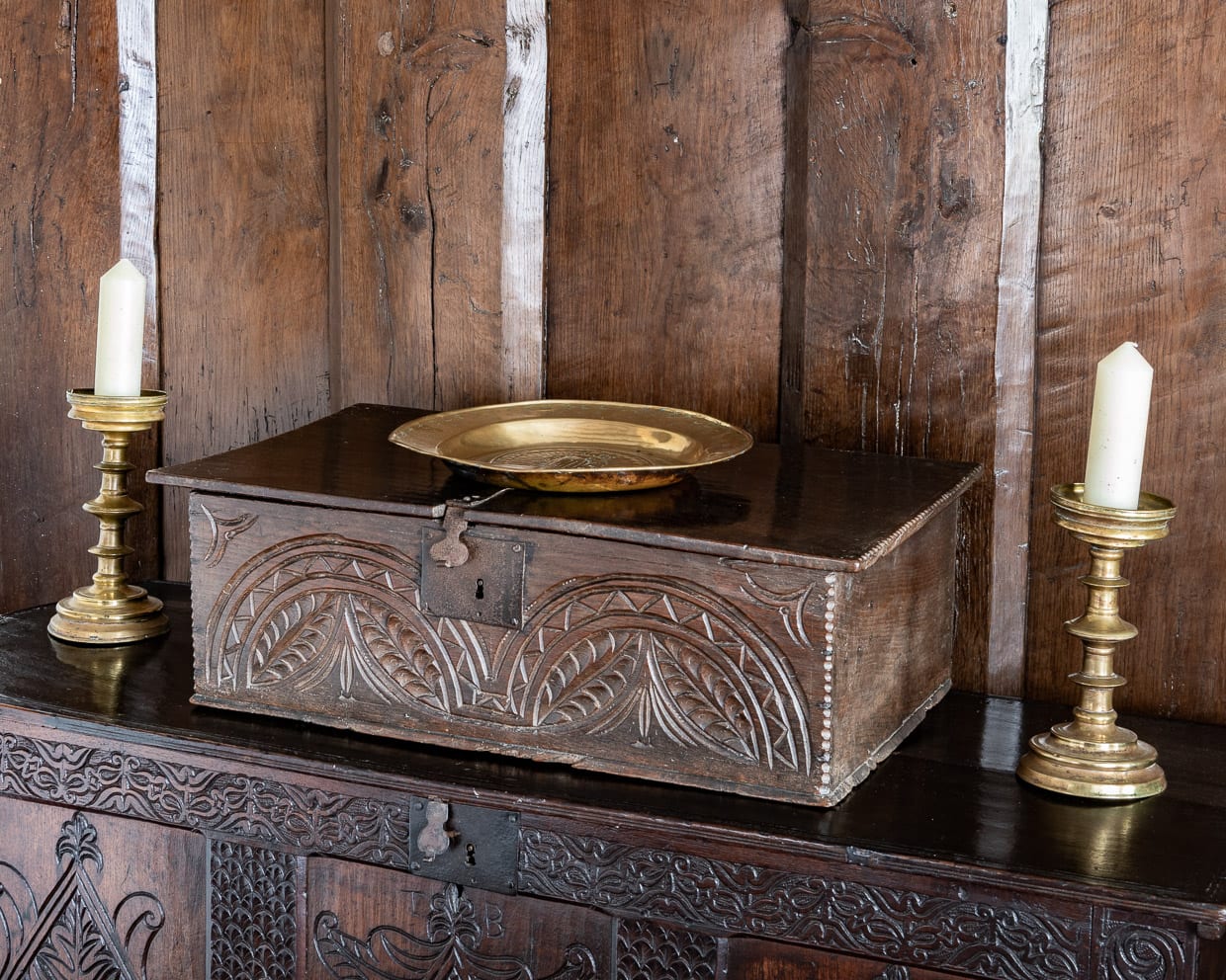 Charles II carved box