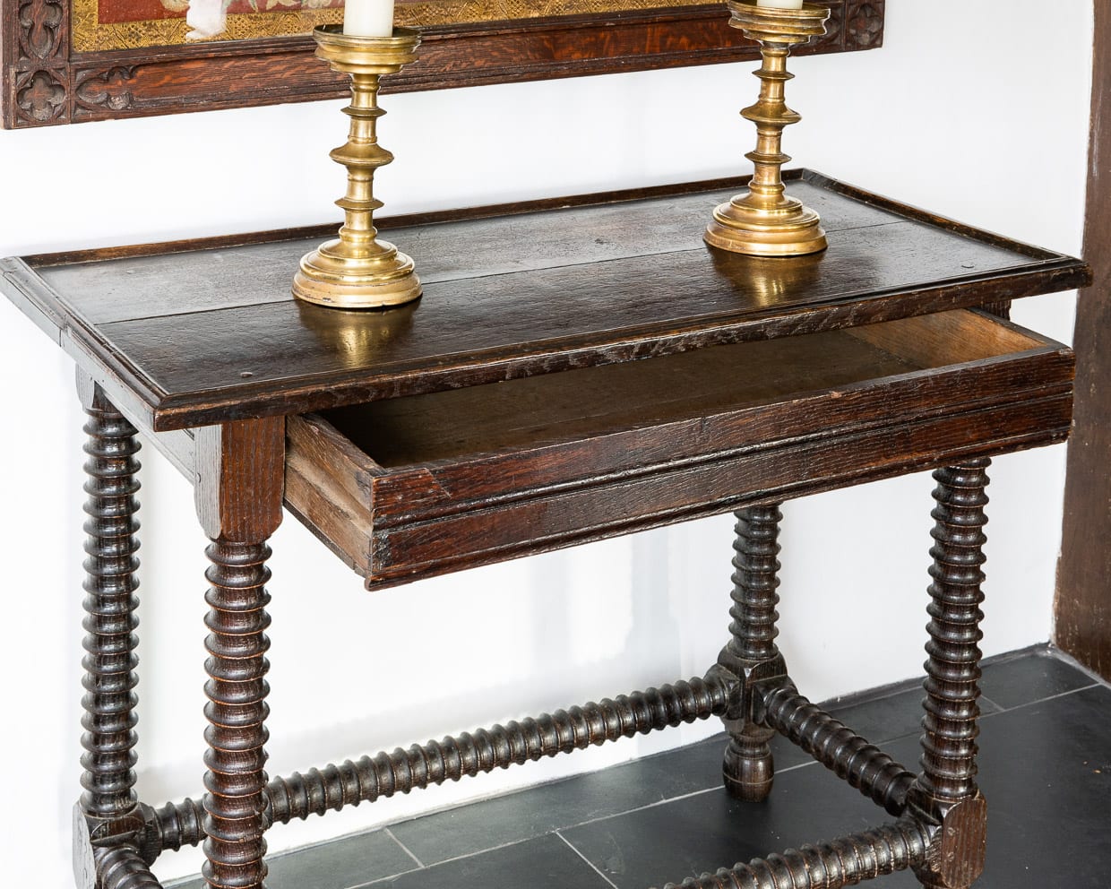 Charles II oak tray table