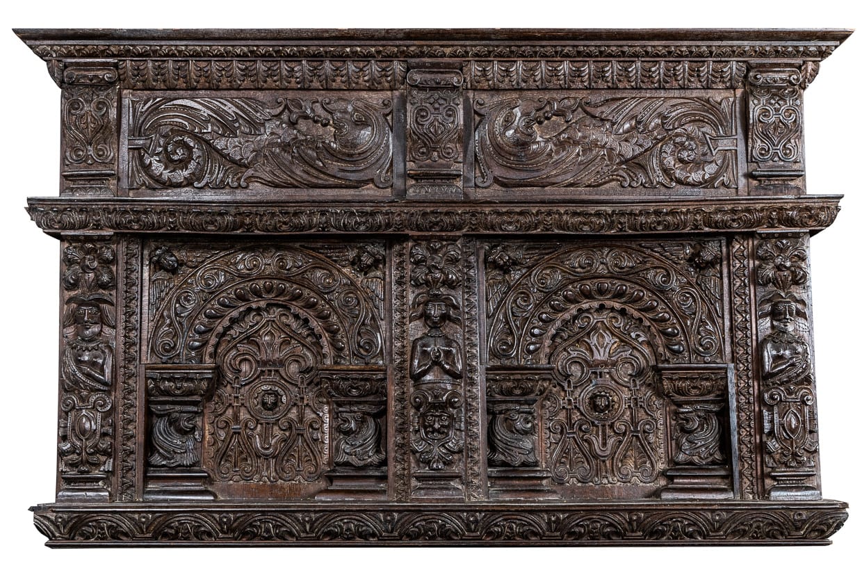 Elizabeth I oak carved panel