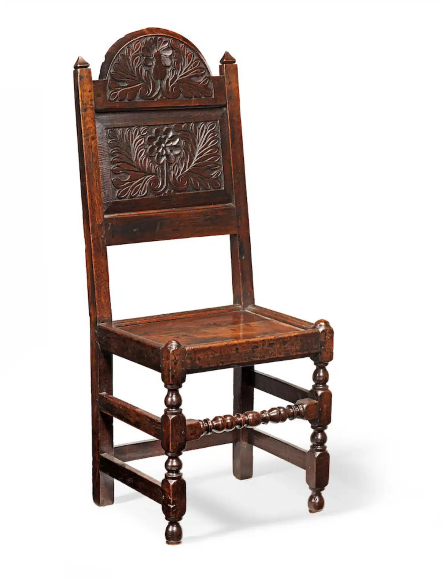 Charles II joined oak backstool