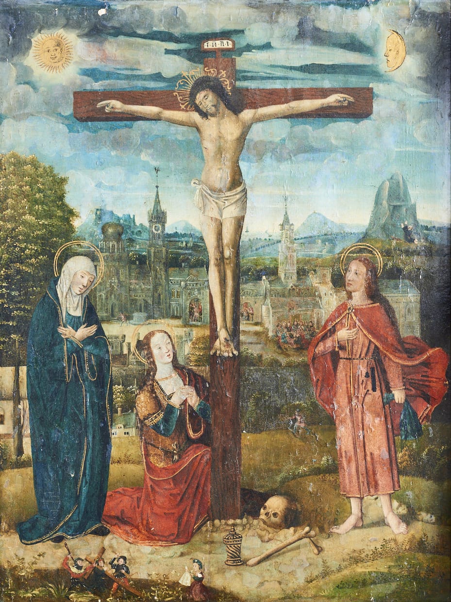 Gothic painting of the crucifixion
