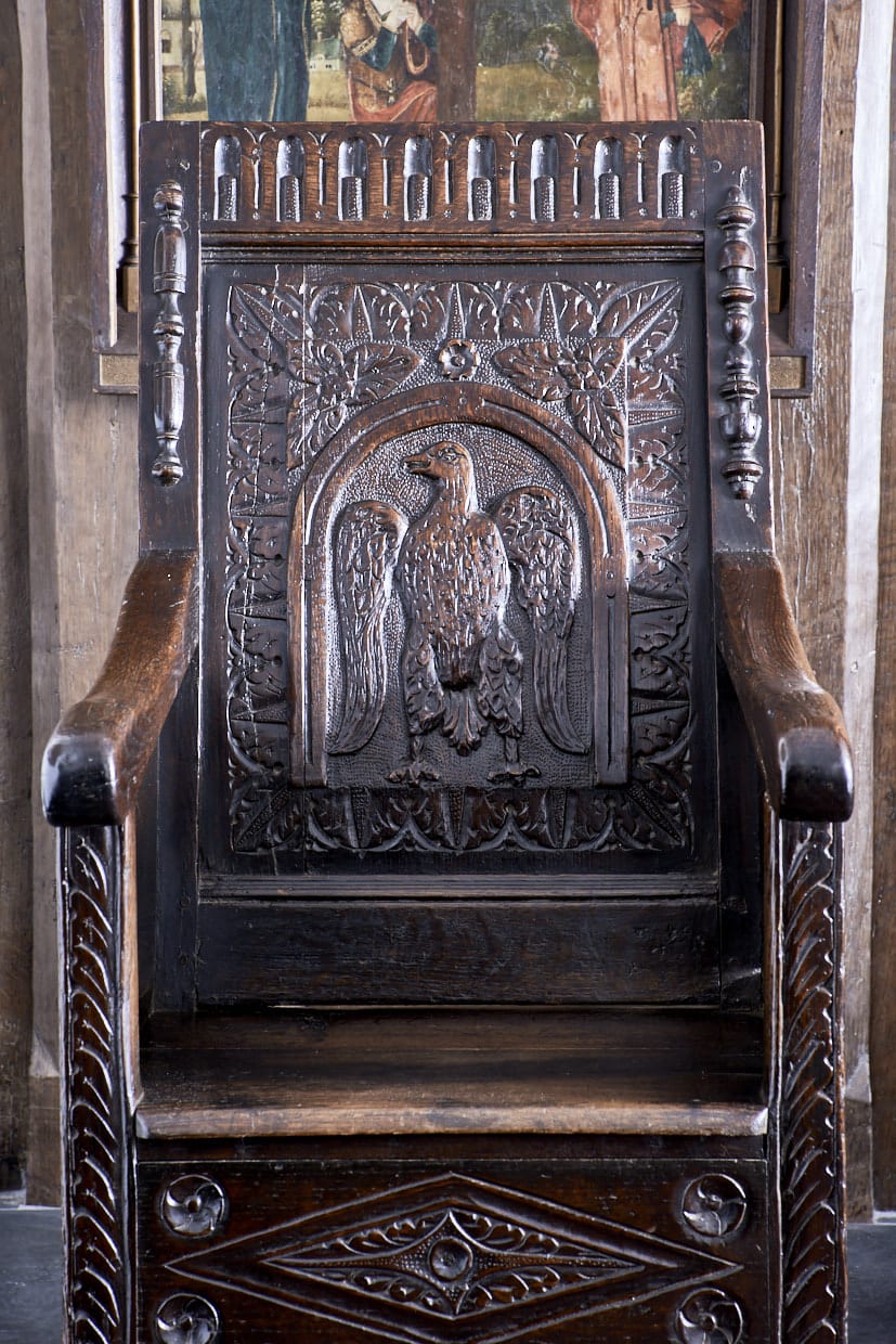 Charles I joined oak enclosed armchair