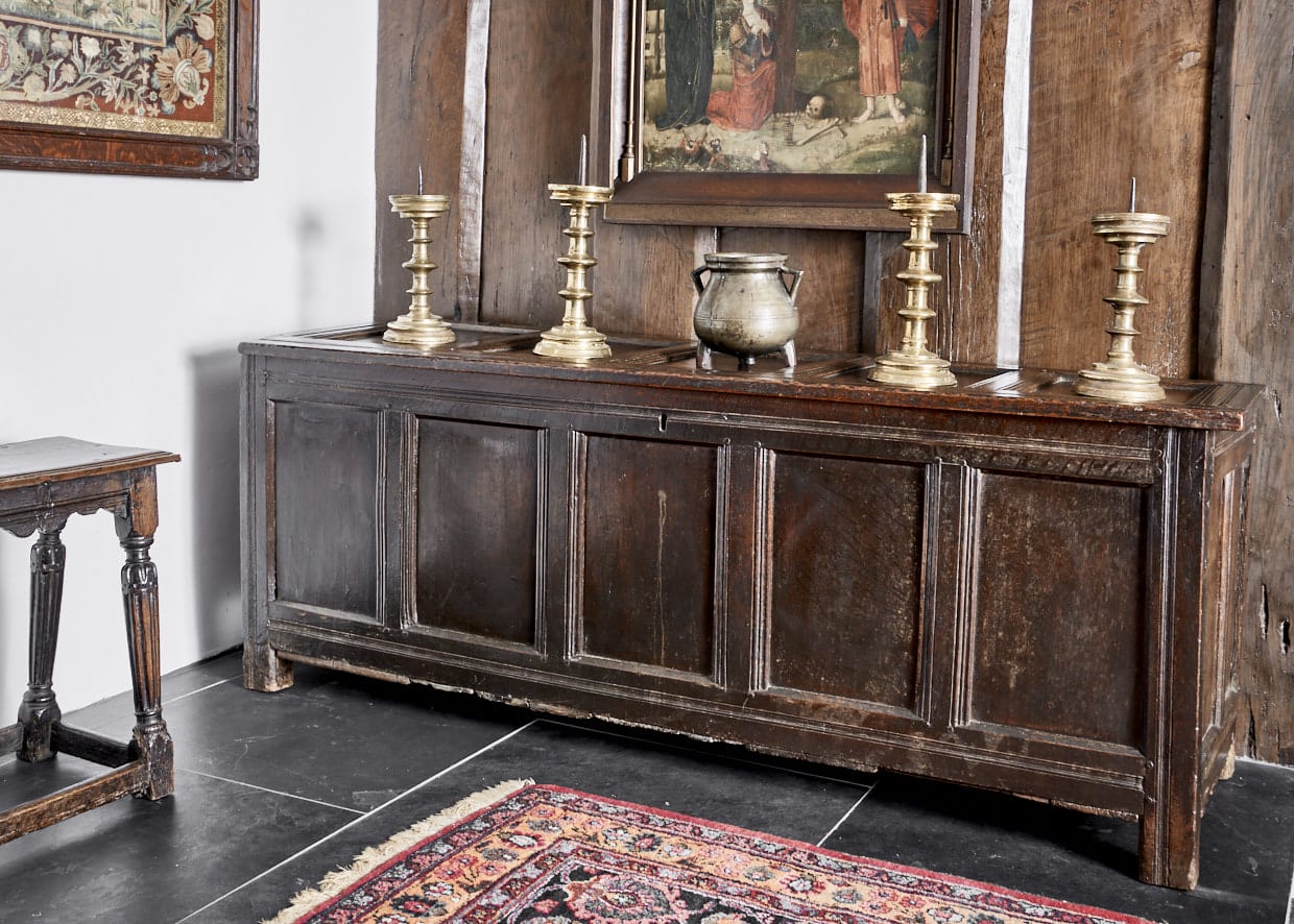 Large Charles I oak chest