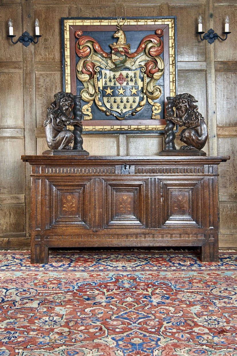 Elizabeth I oak carved chest
