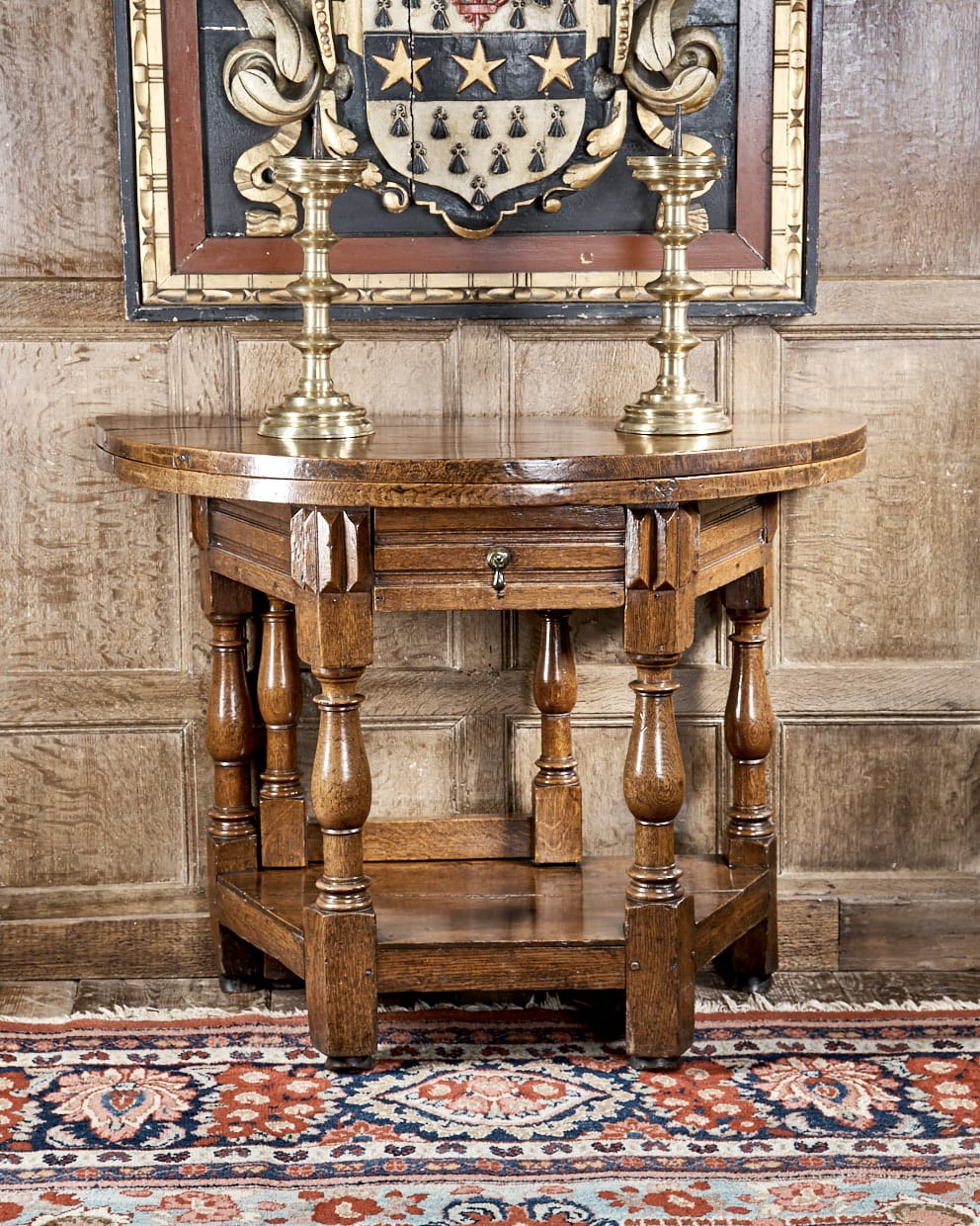 Charles II joined oak folding table