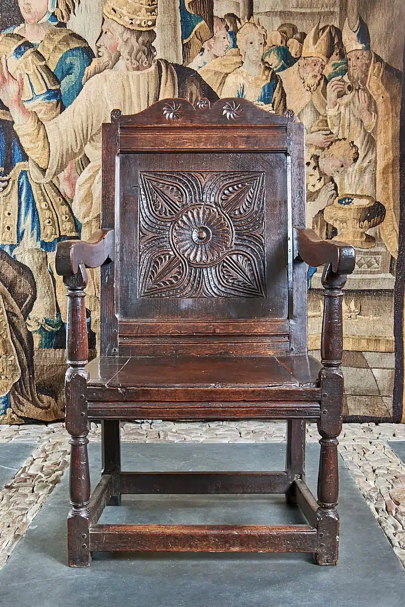 James I oak carved armchair