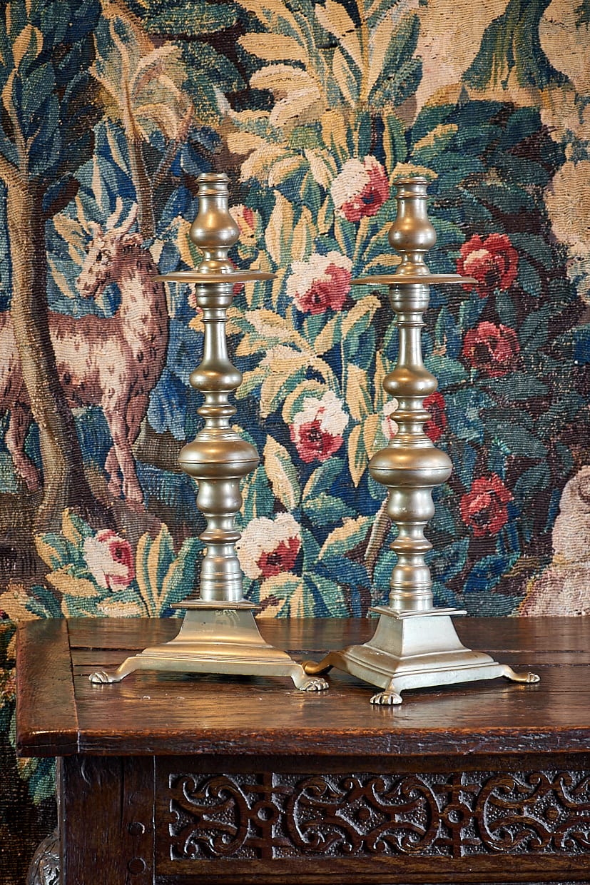 17th century brass candlesticks