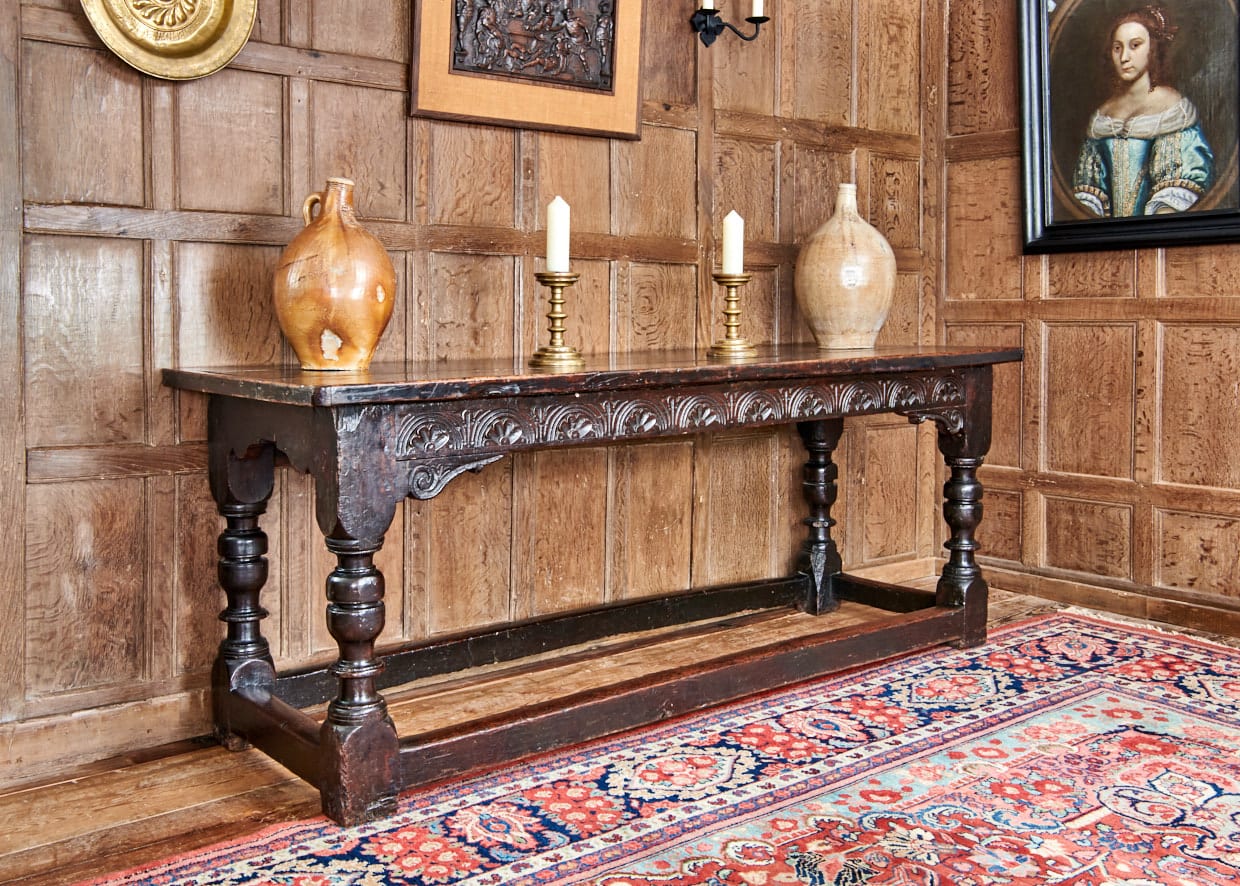 Charles I Carved Oak Serving Table
