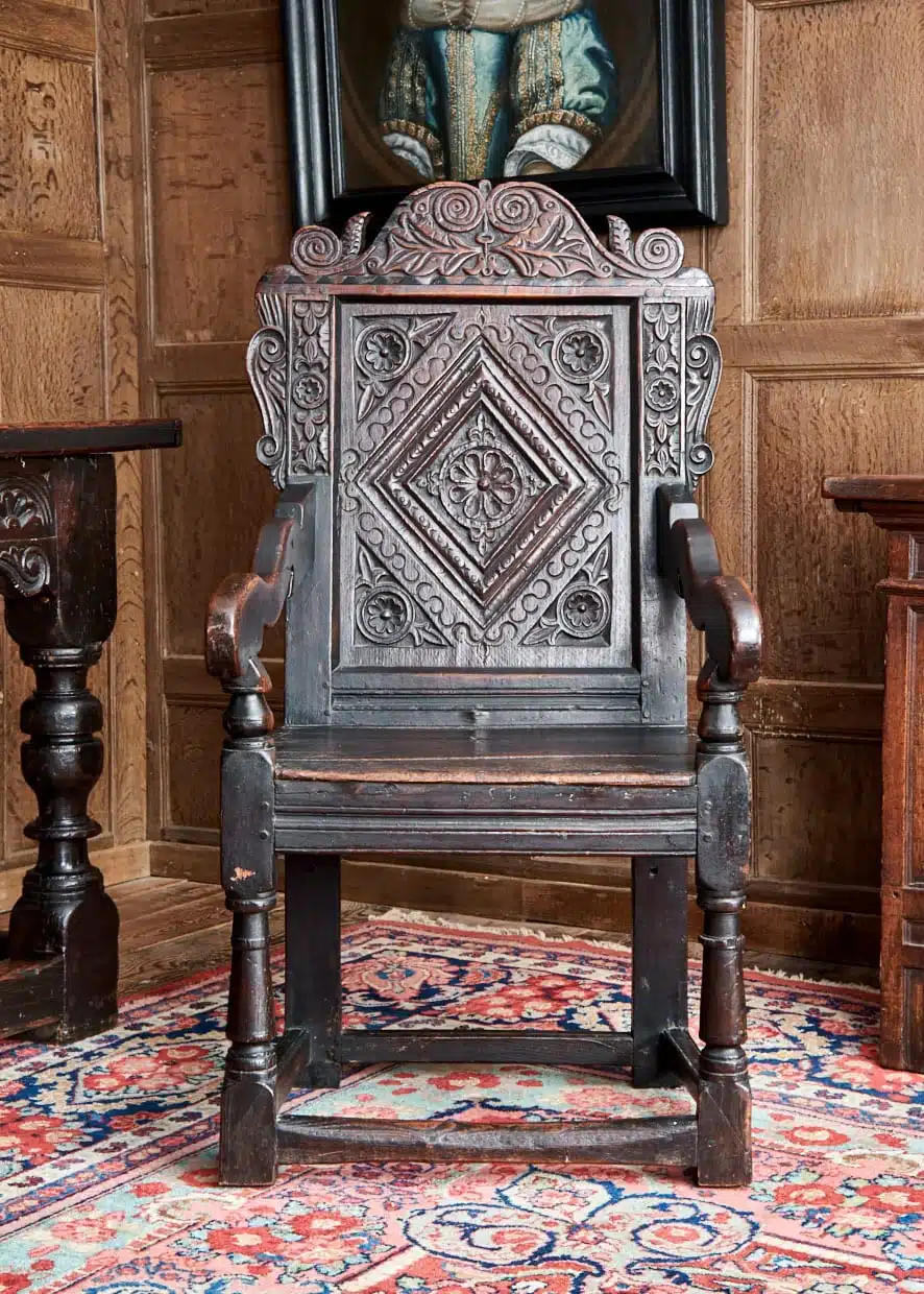 Charles II joined oak armchair