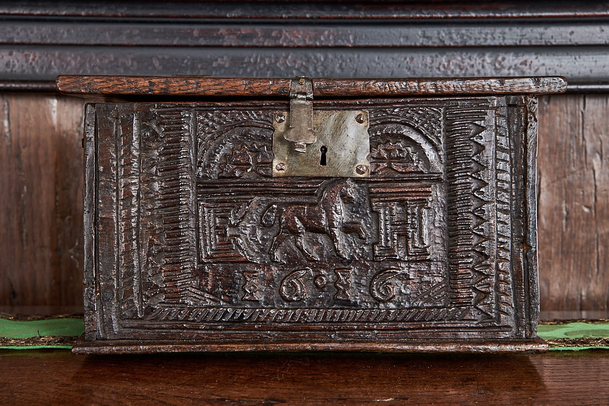 James I carved box