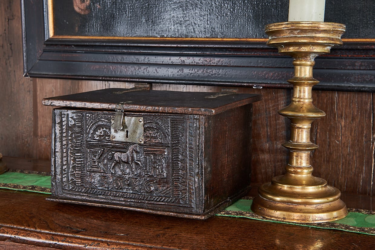 James I carved box