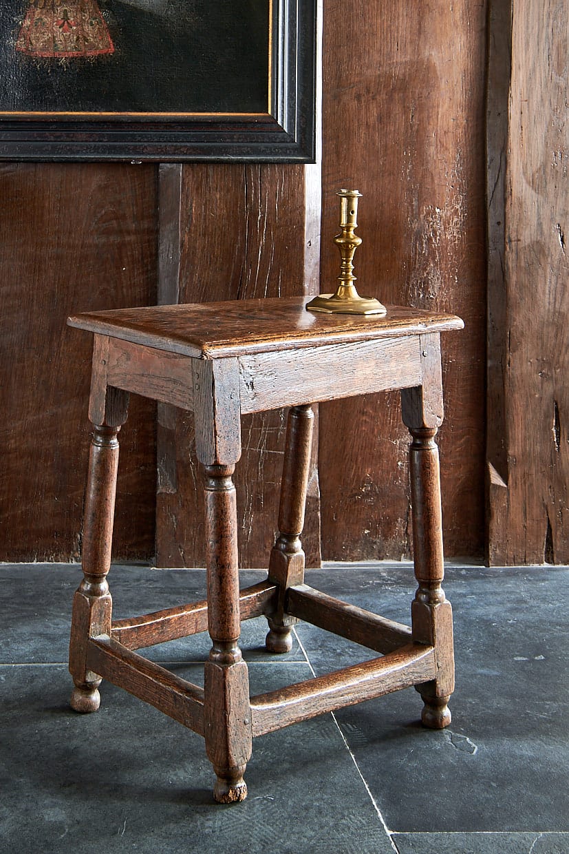 17th century joined oak stool