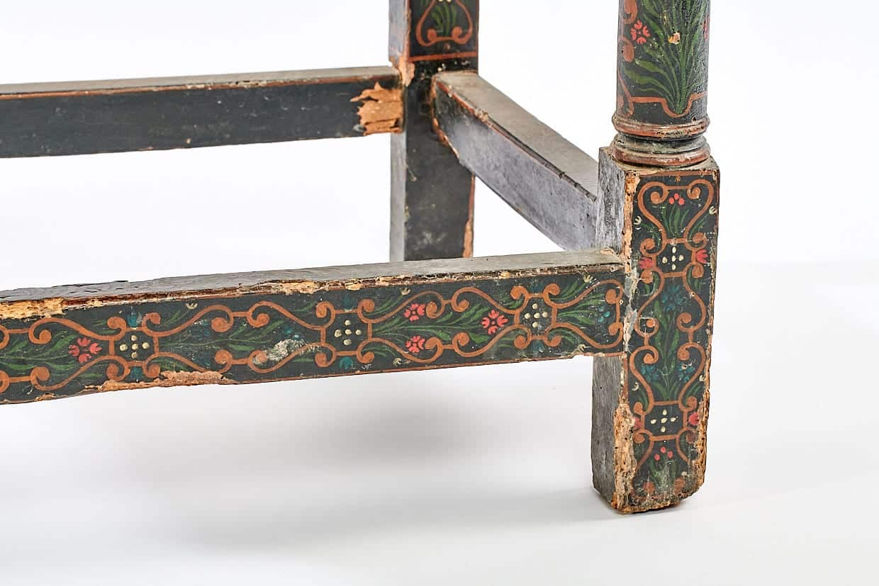 James I painted and upholstered armchair