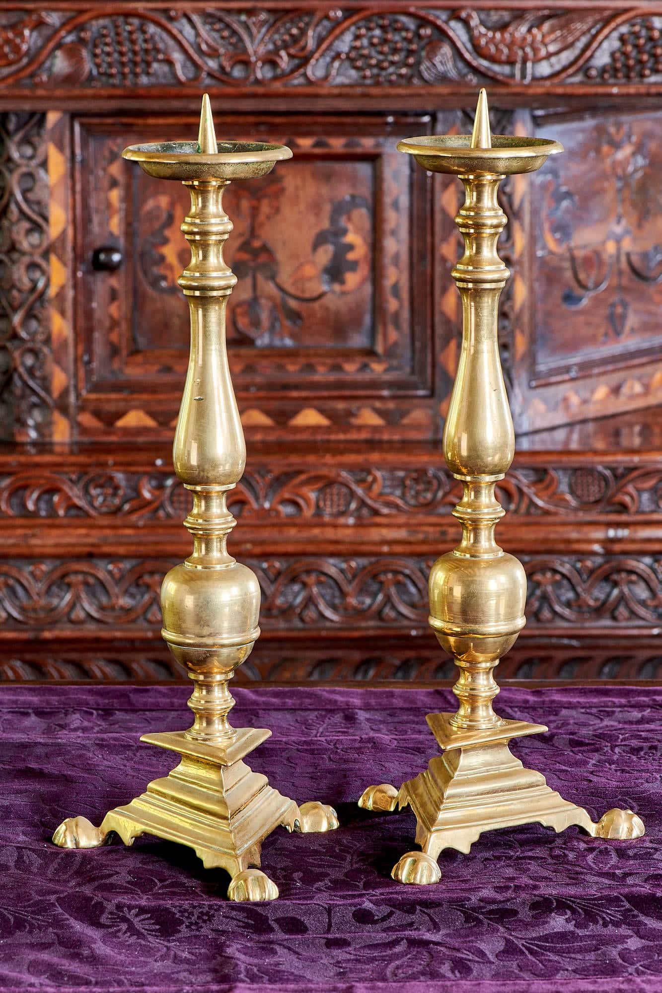 Italian brass candlesticks