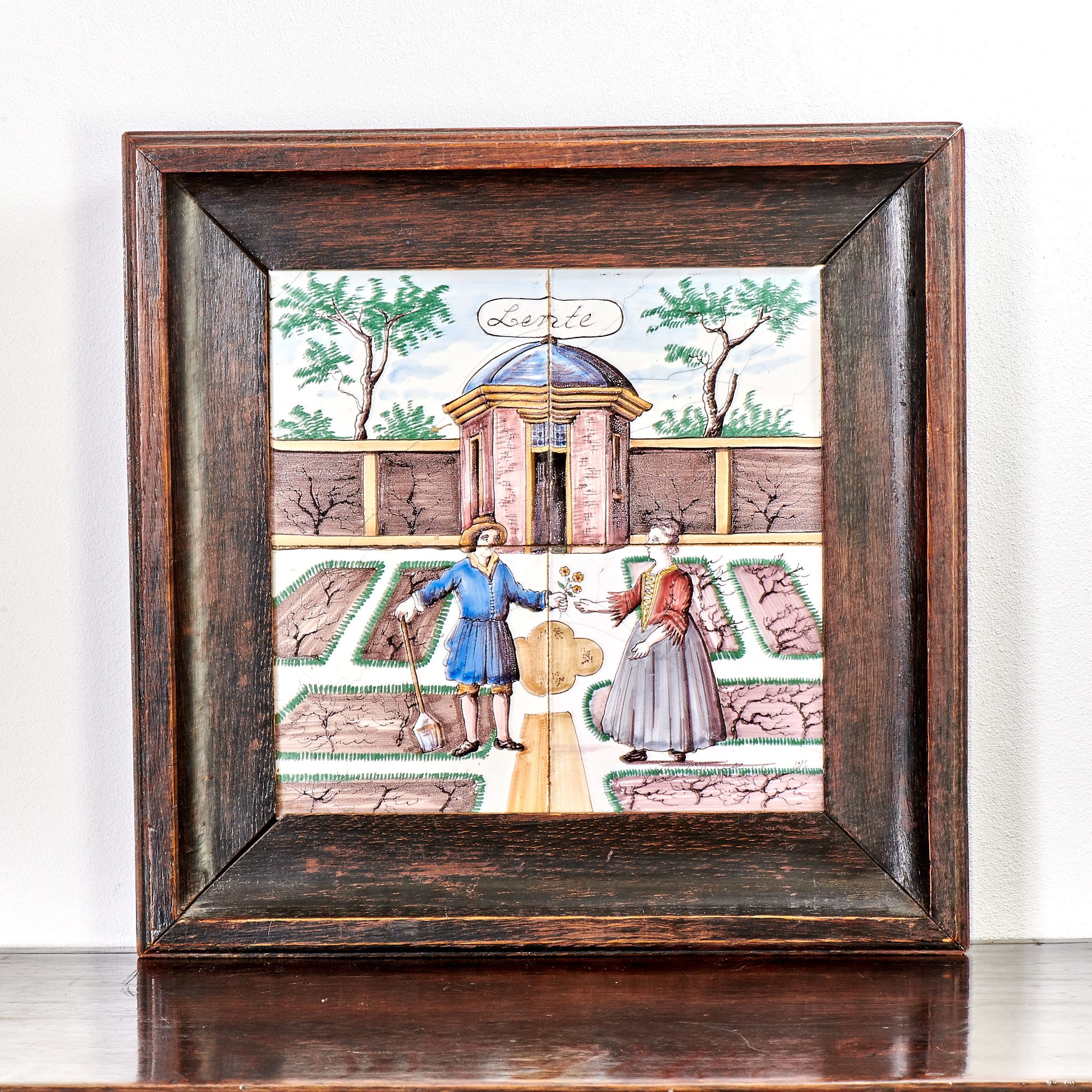 18th century Delft tiles depicting Spring