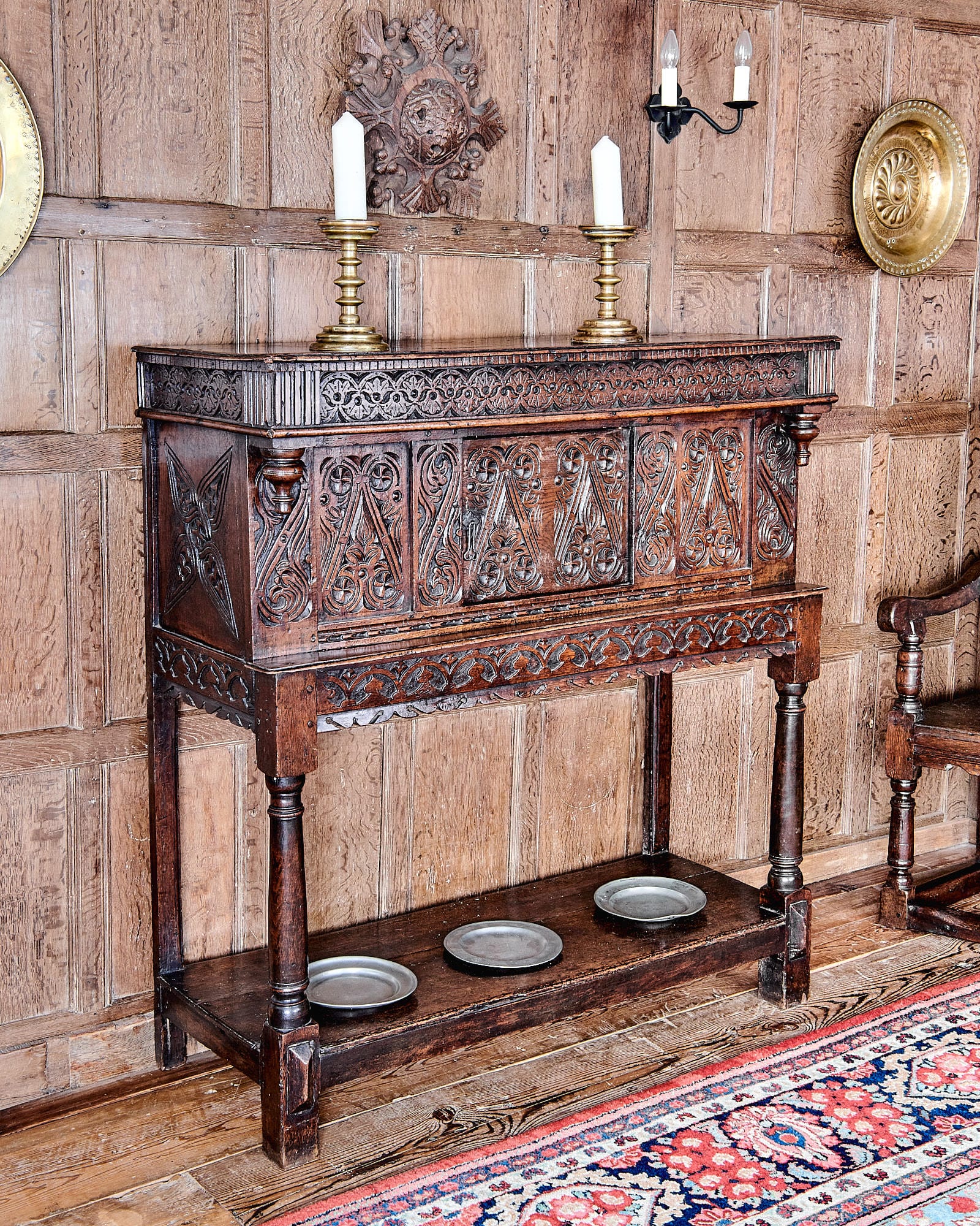 Charles II oak livery cupboard