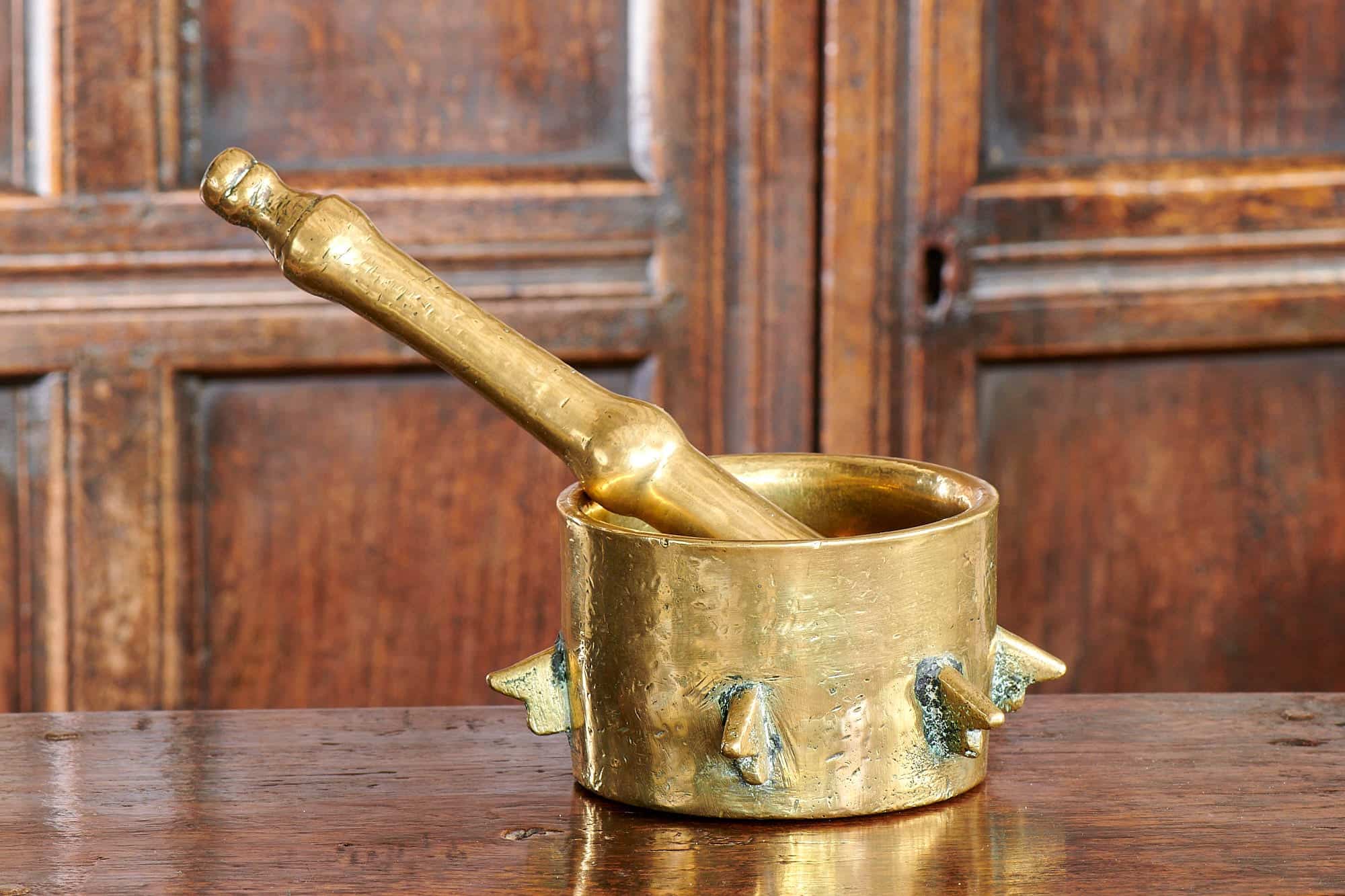 Spanish Brass Mortar and Pestle
