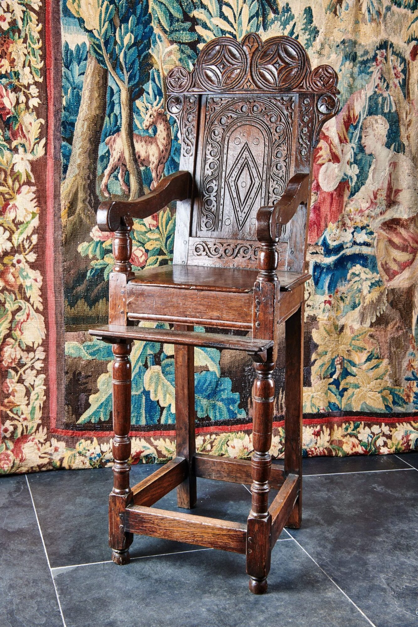 Charles I oak child’s high chair