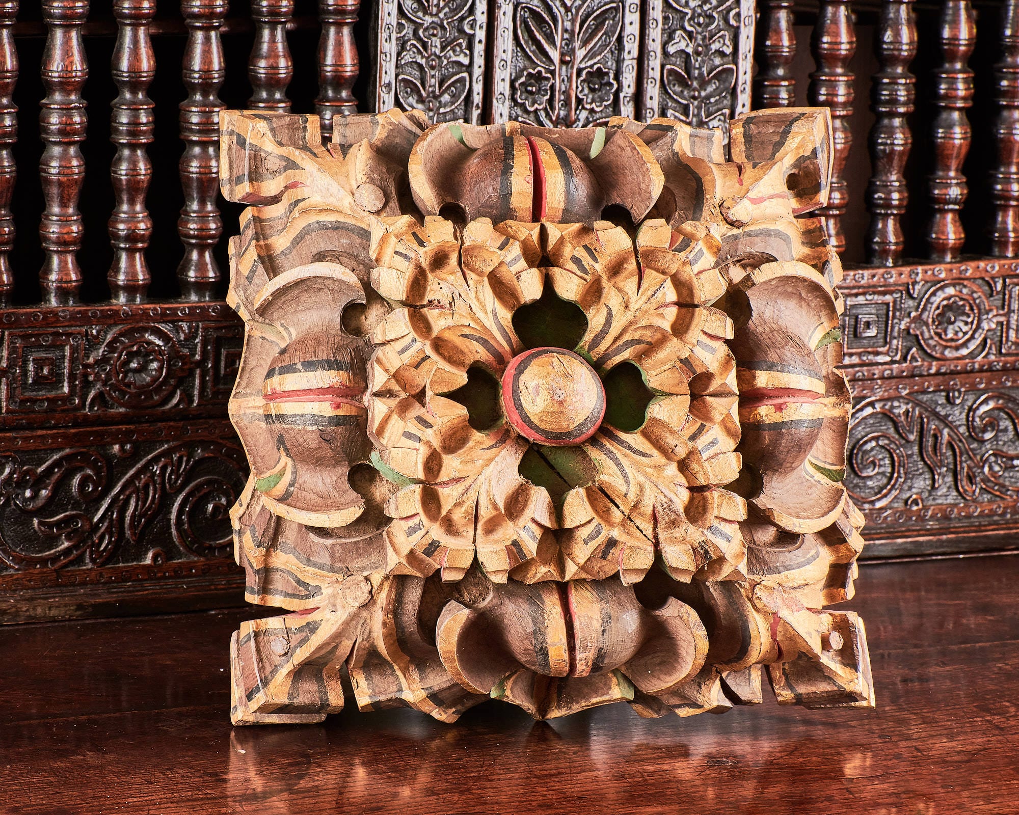 15th century oak carved roof boss