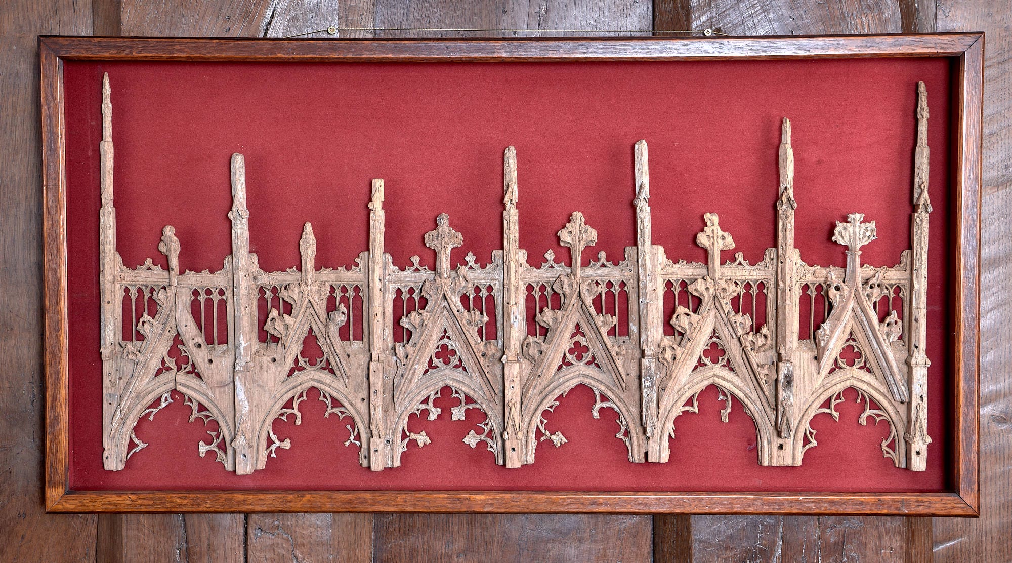 14th century oak tracery fragment