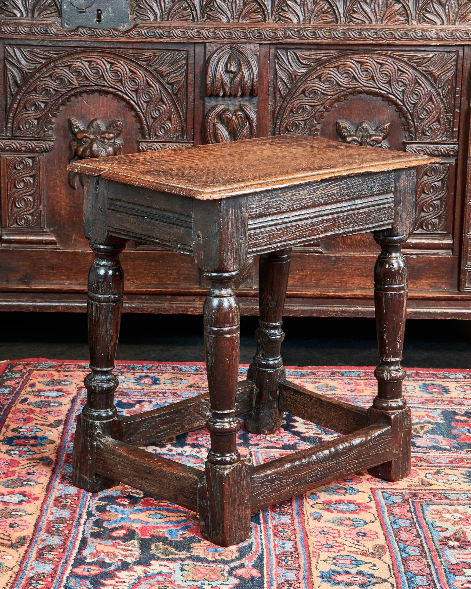Charles II joined oak stool