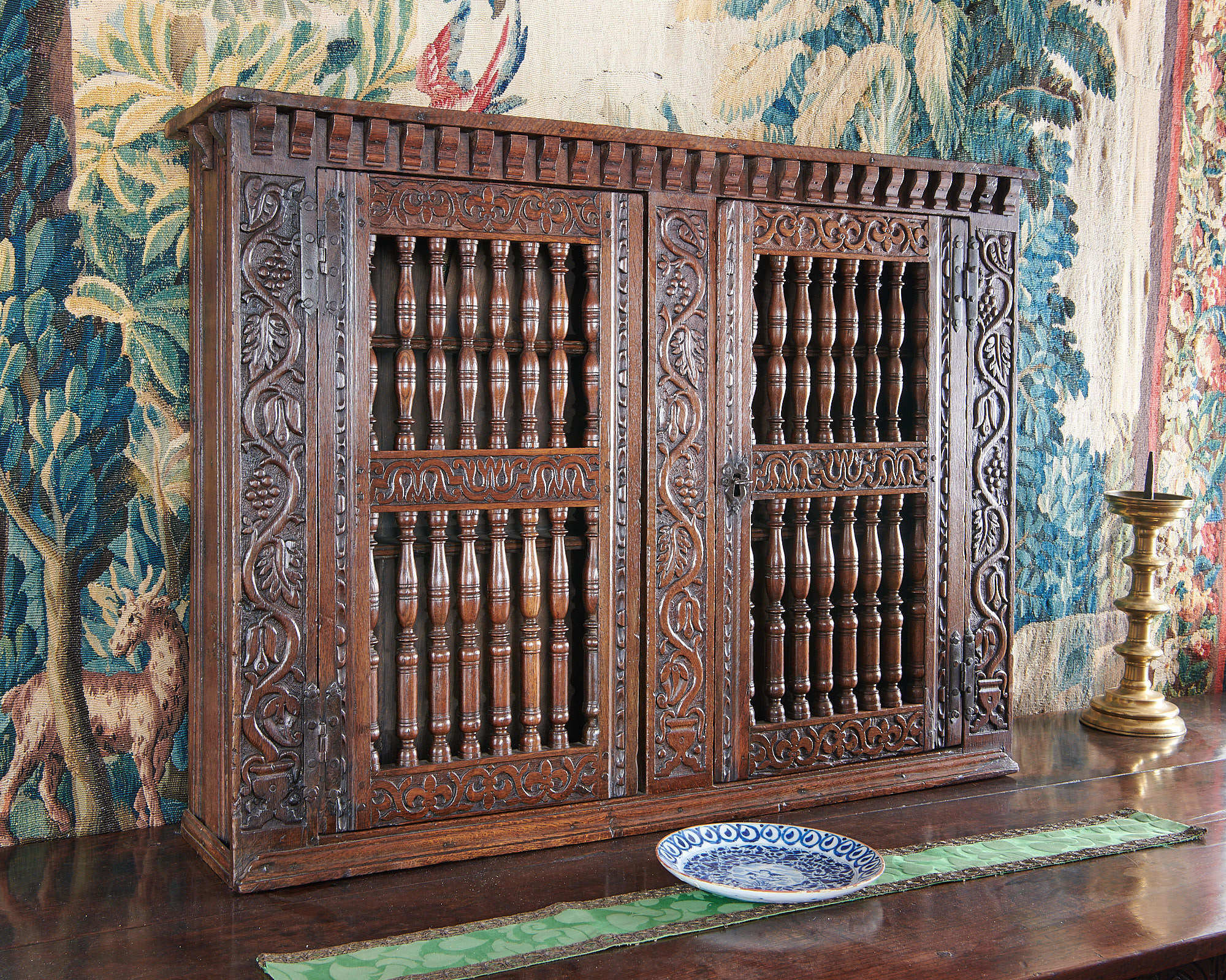 Charles I oak mural cupboard