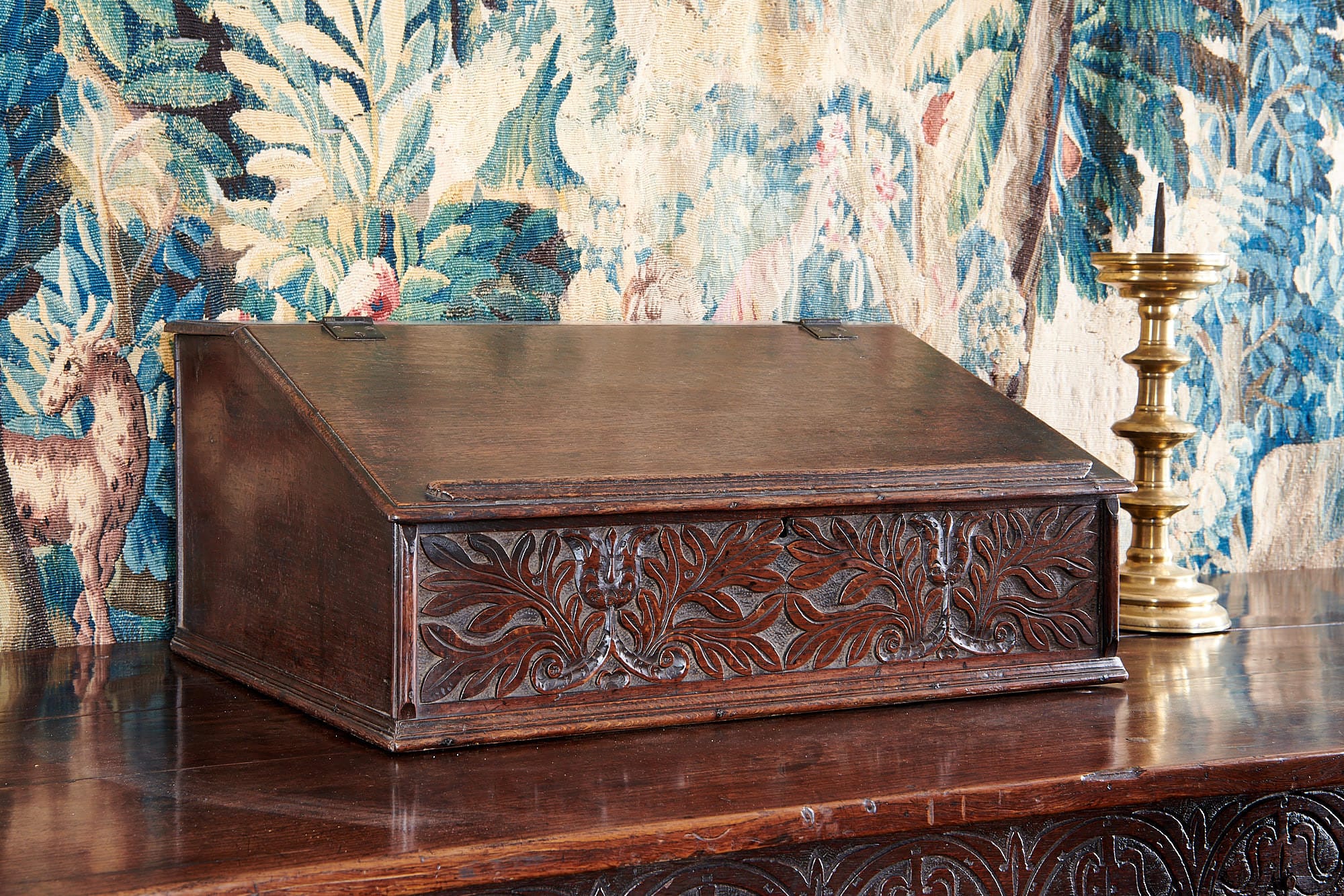 Charles II oak desk box