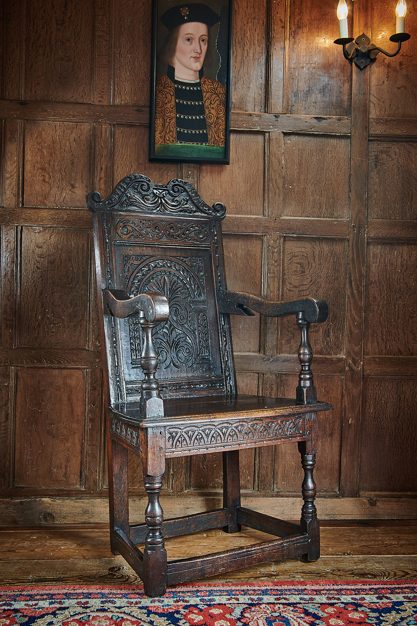 Charles II caqueteuse Exeter armchair