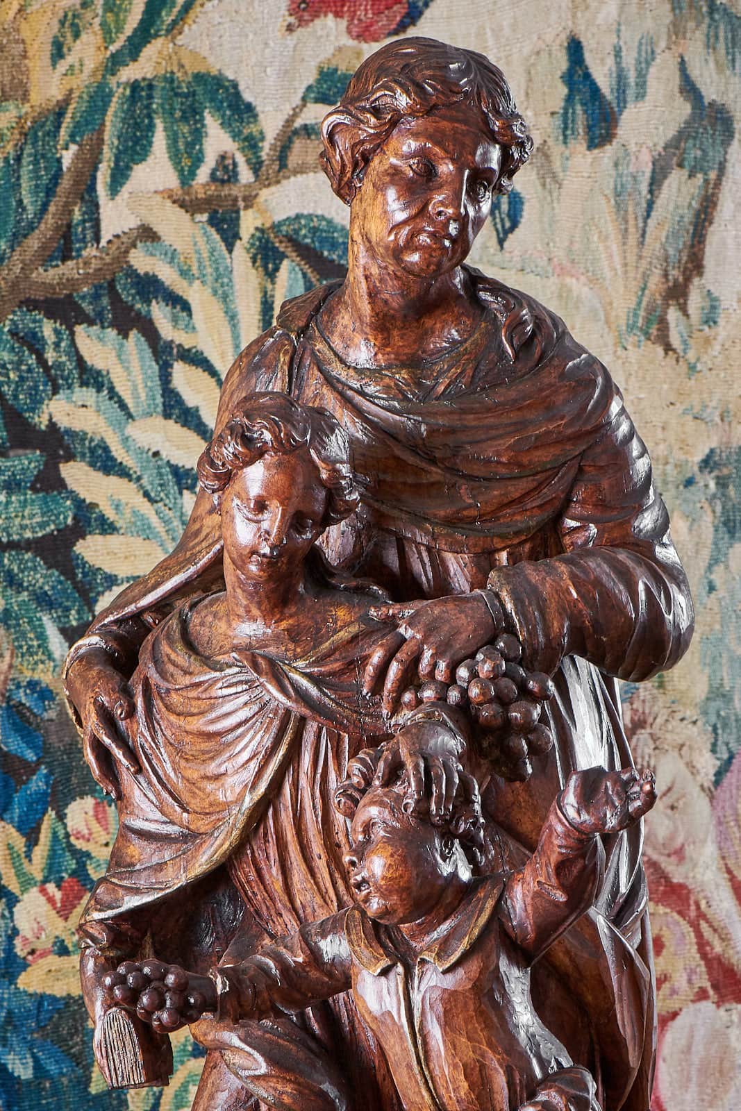 Sculpture of Virgin and child with St Anne