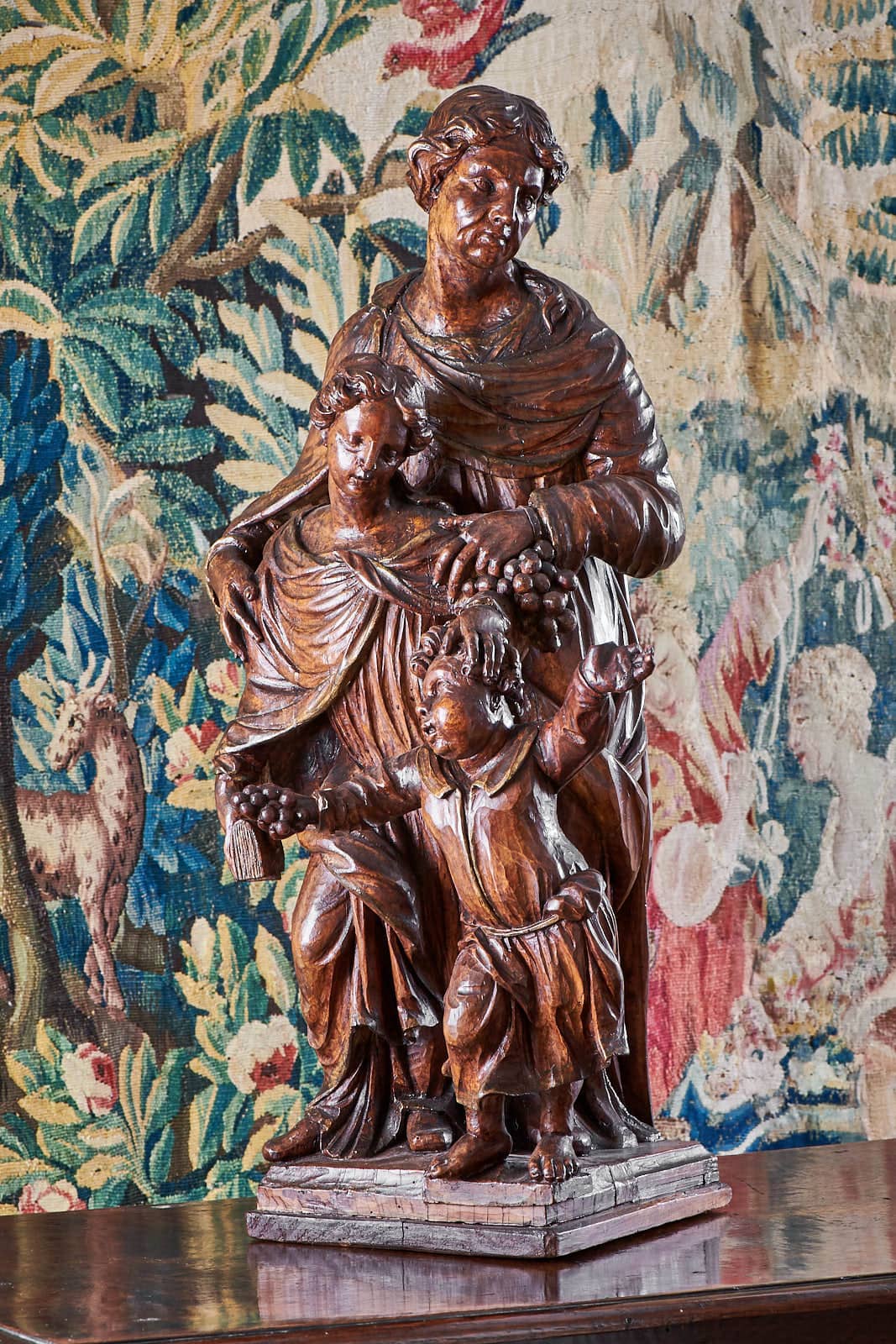Sculpture of Virgin and child with St Anne