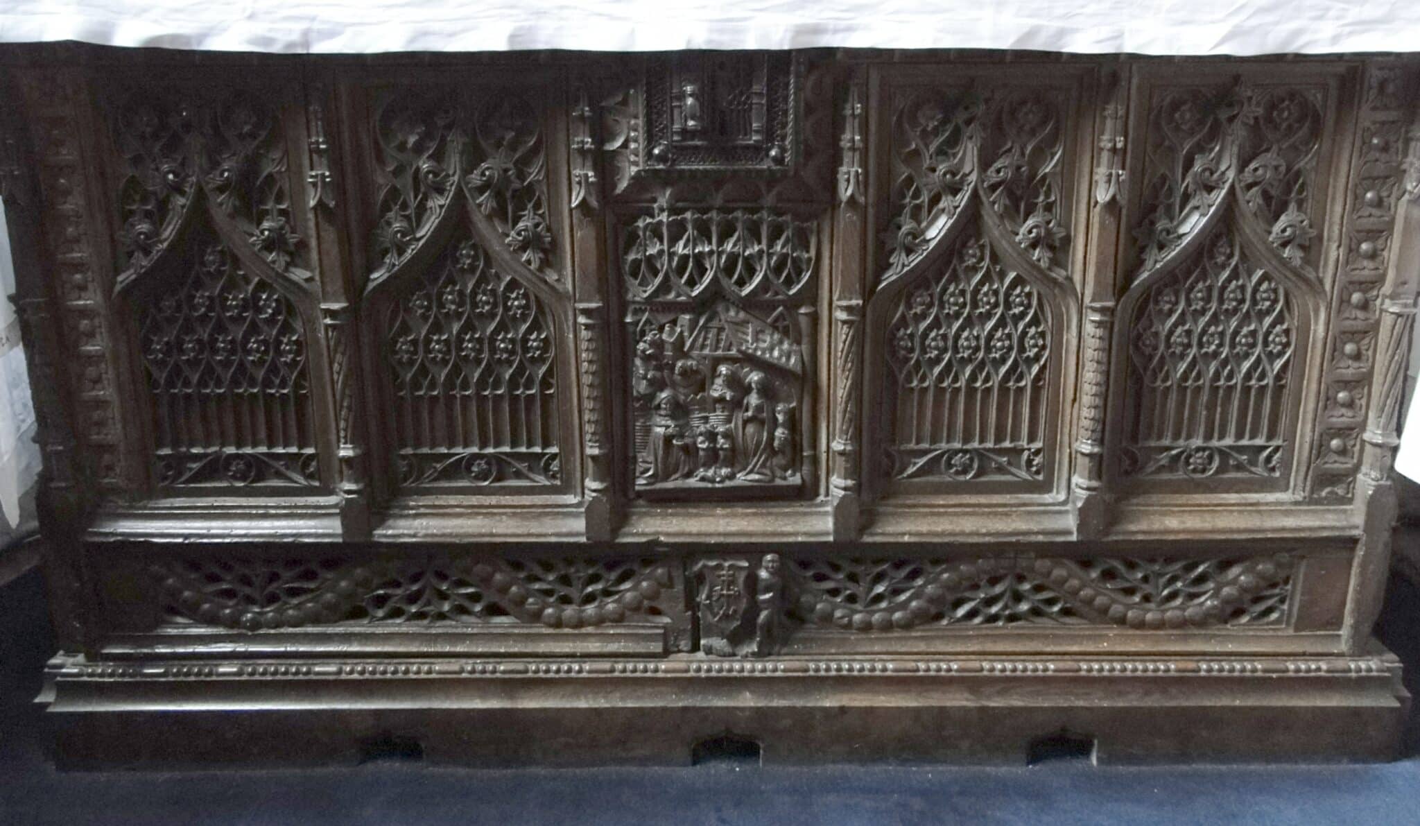 Monumental Gothic Oak Chest