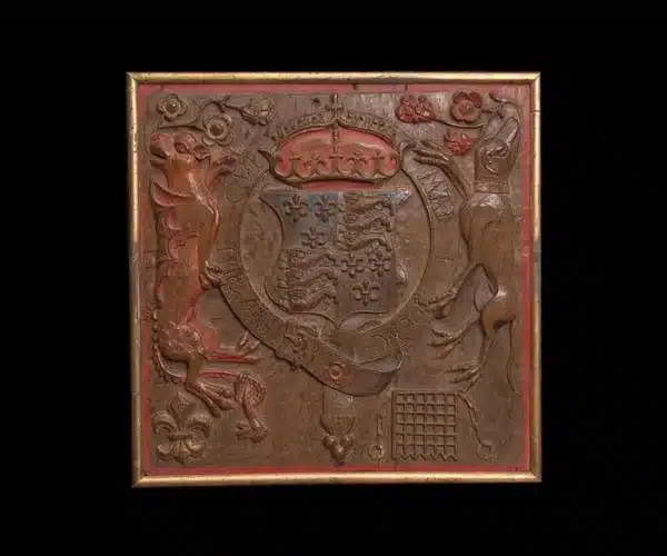 Henry VII Oak Polychromed Coat of Arms