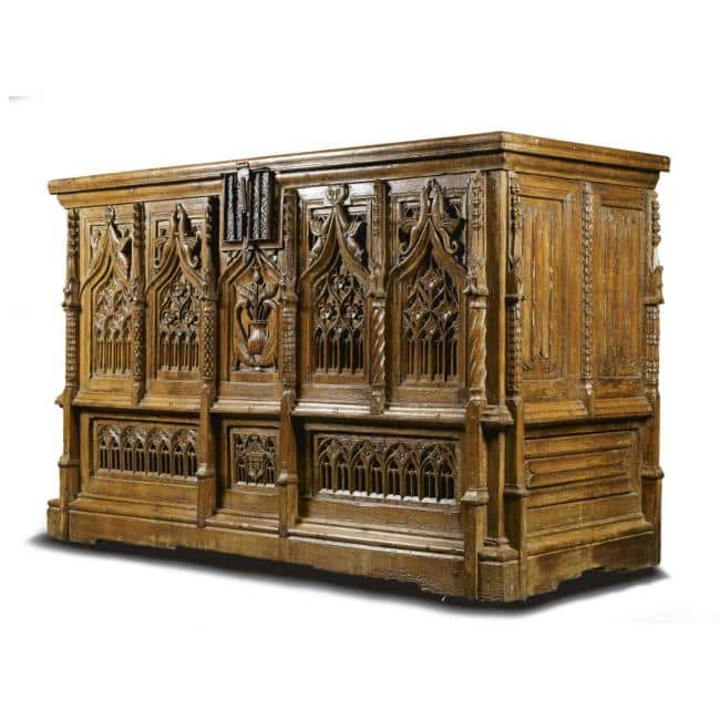 Monumental Gothic Oak Chest