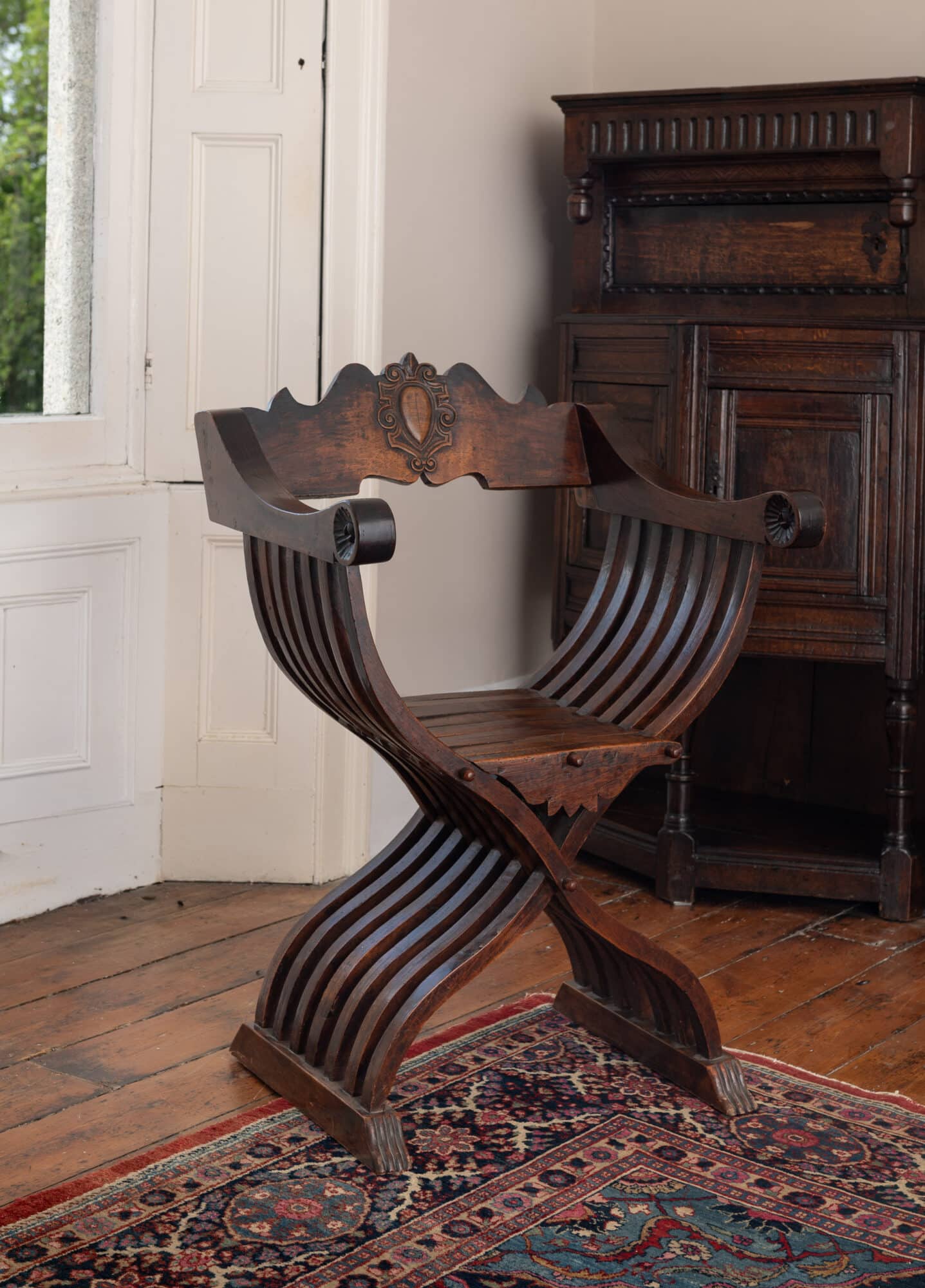 Italian Walnut Savonarola Chair