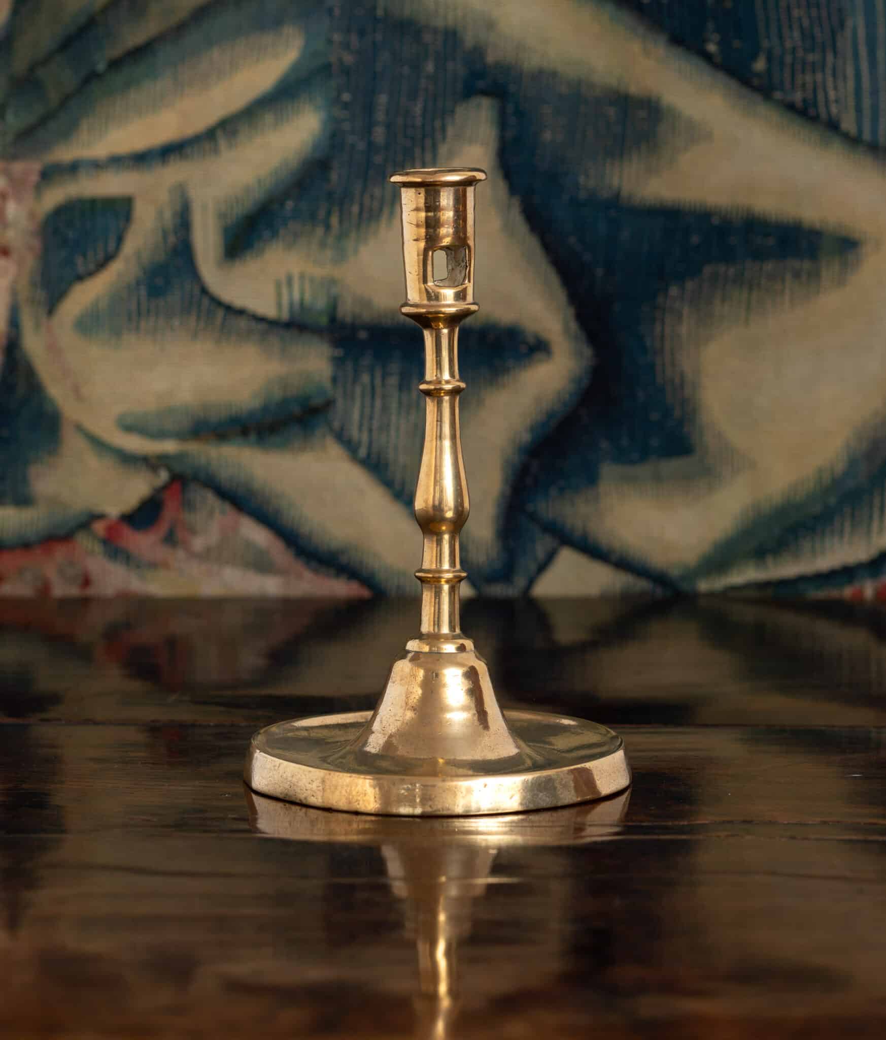 North-West European Brass Push-Up Candlestick