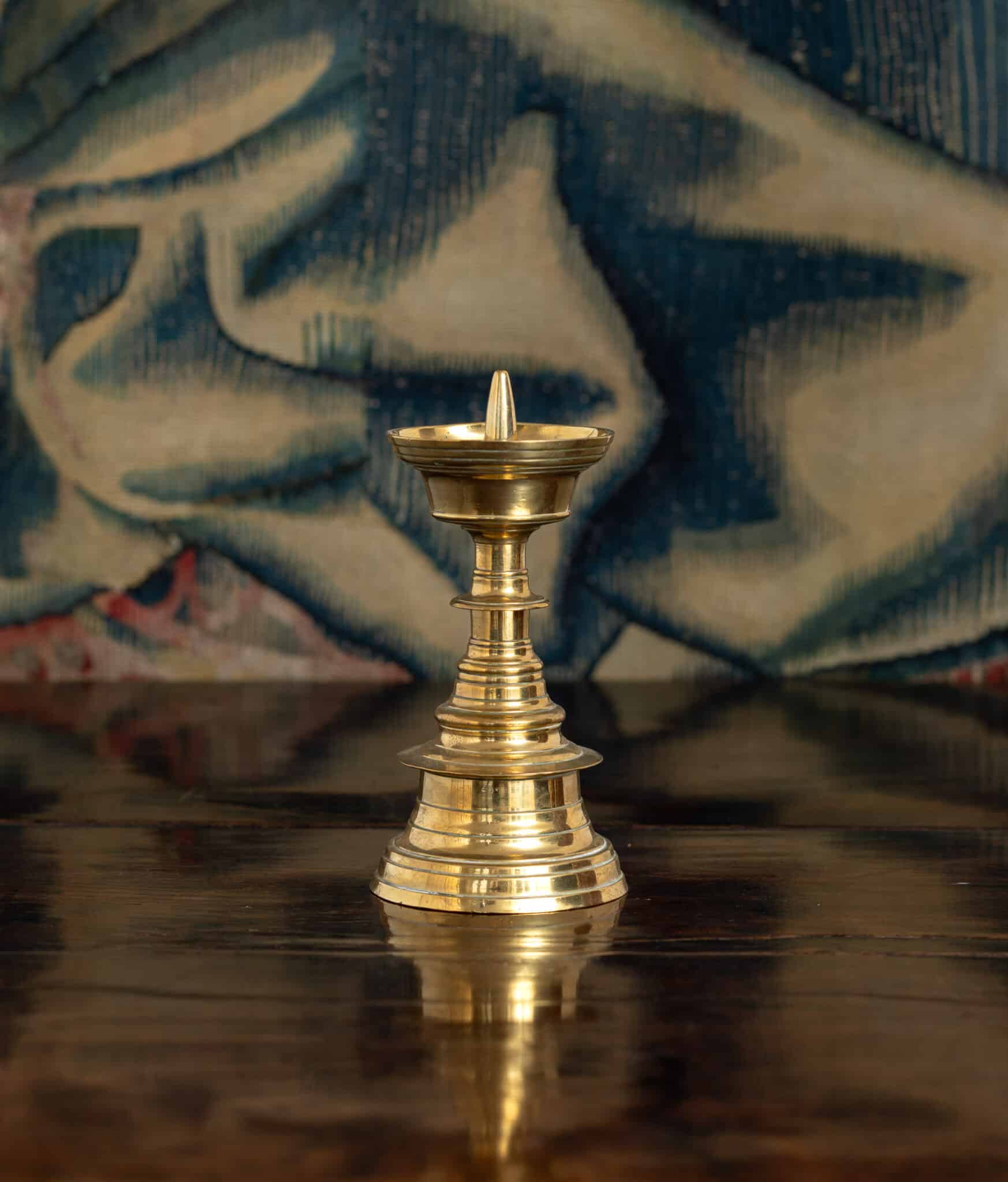 Late Gothic Brass Pricket Candlestick