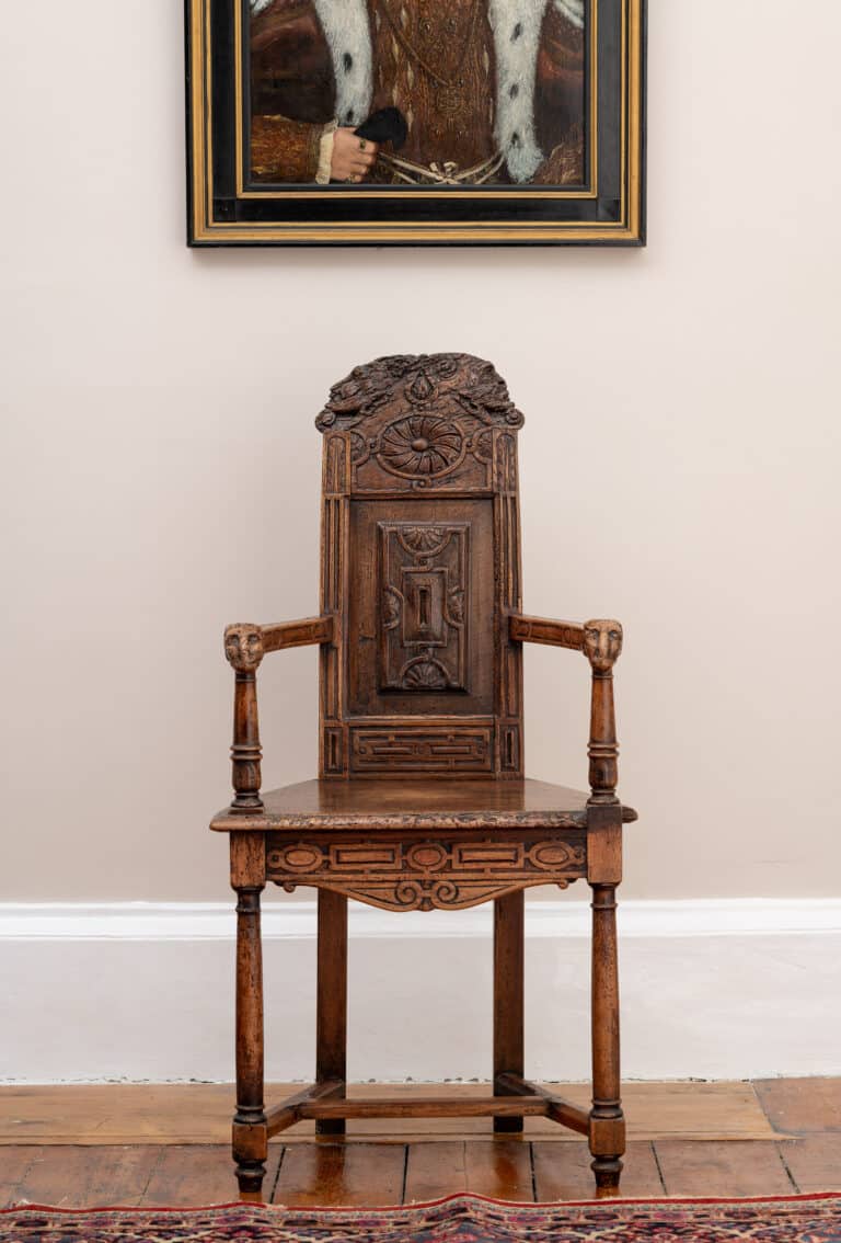French Renaissance Walnut Caquetoire Armchair, Circa 1580