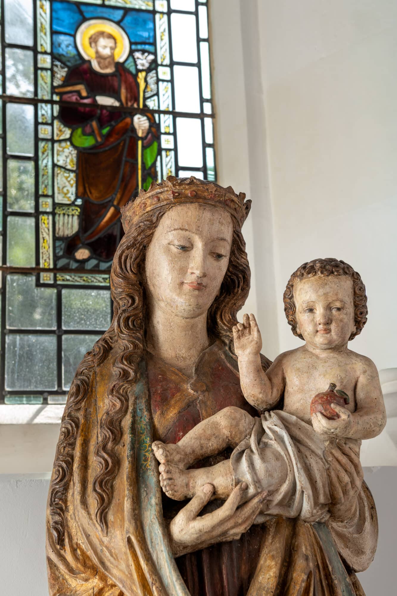 Late Gothic Limewood Sculpture of the Virgin and Child on the Crescent Moon