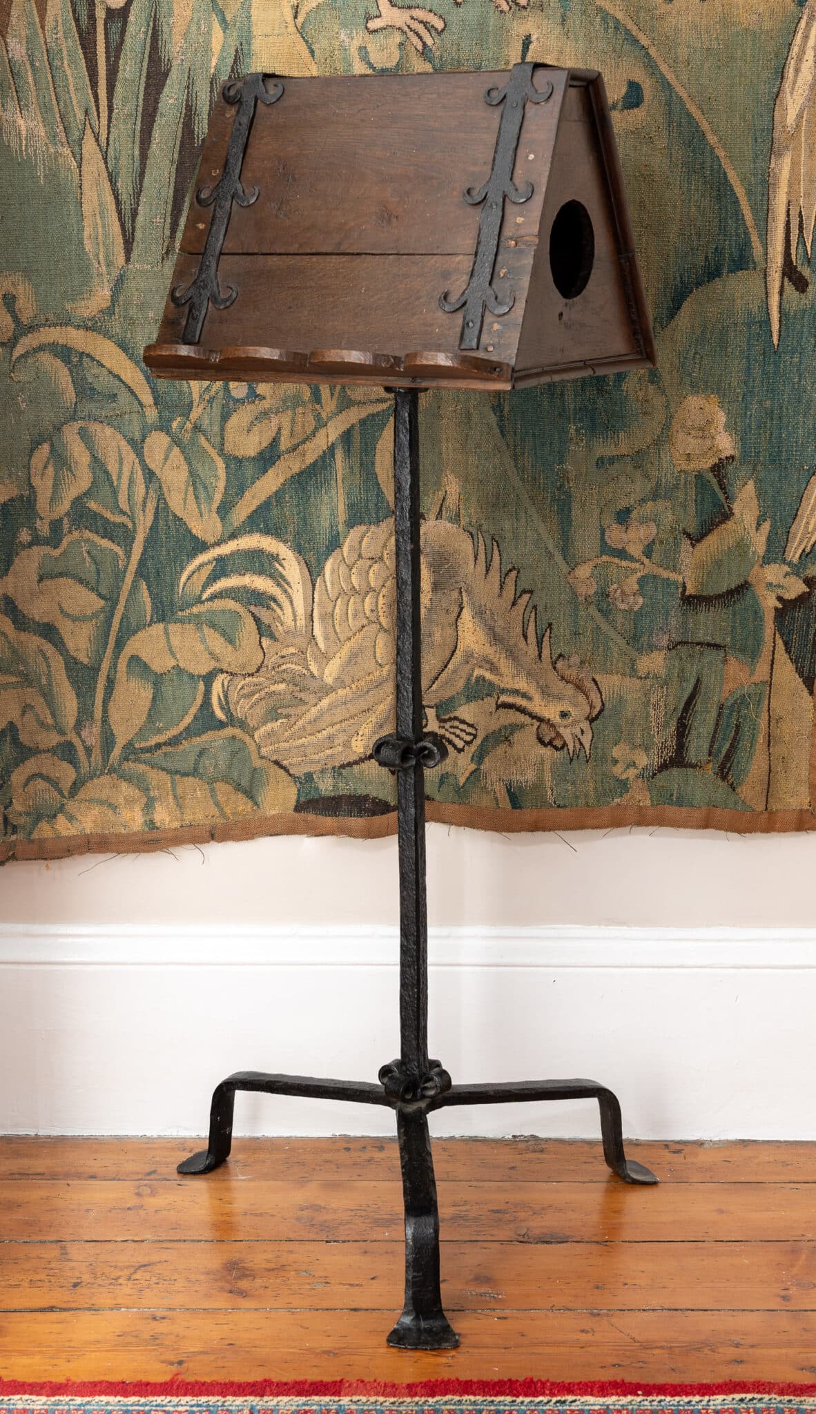 Late Gothic Oak and Wrought-Iron Revolving Lectern or Reading Desk