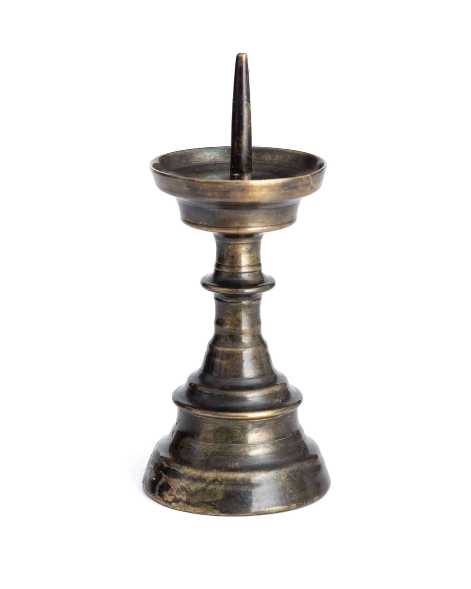 Netherlandish Gothic Brass Pricket Candlestick