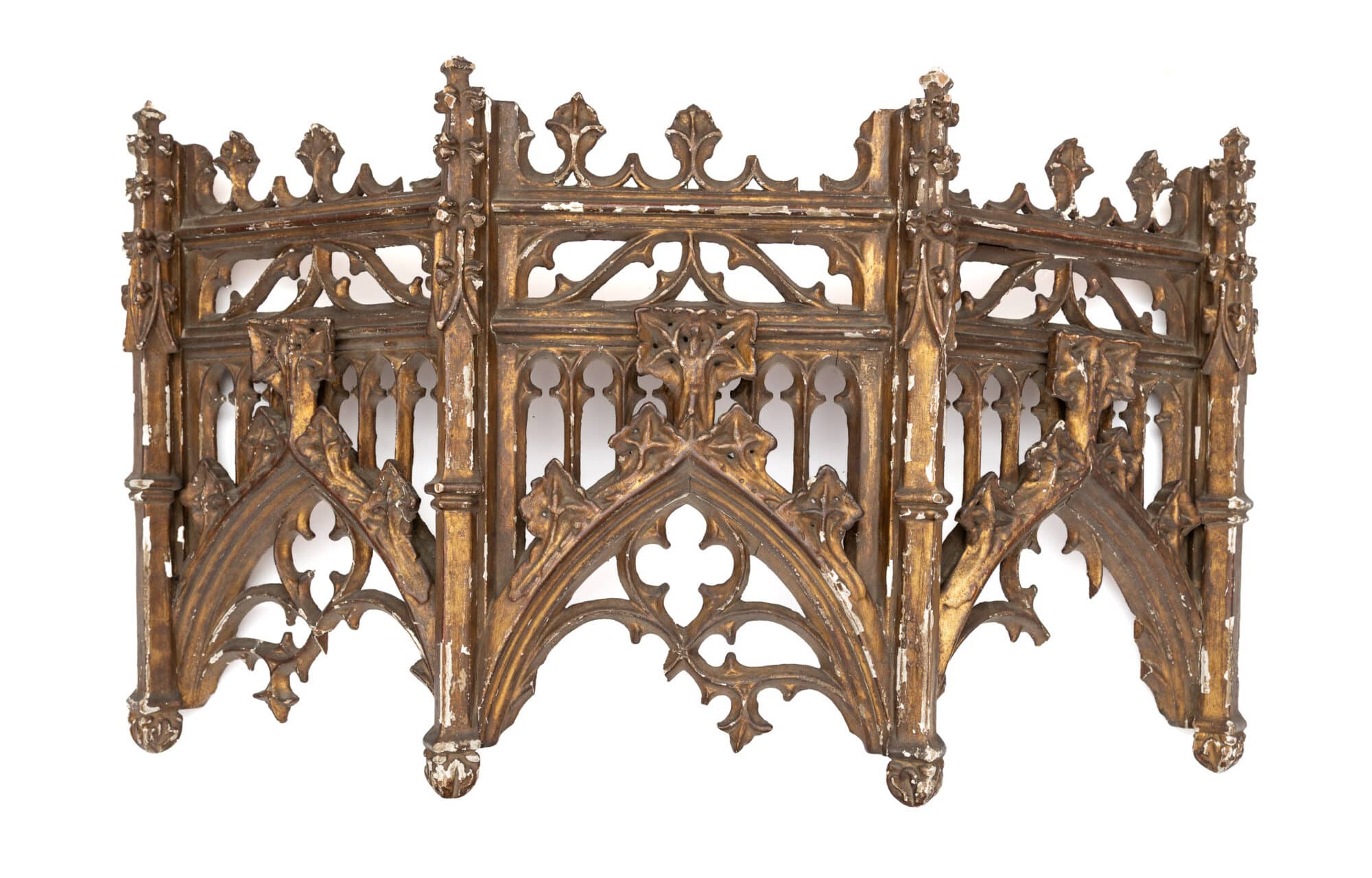 Late Gothic Gilt and Polychrome Wall Canopy for a Devotional Sculpture