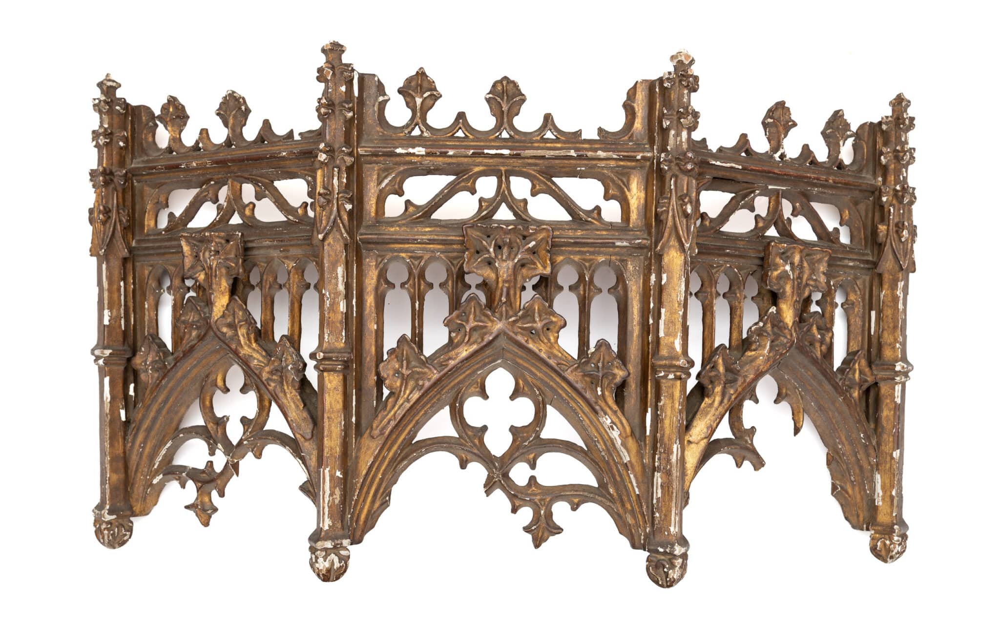 Late Gothic Gilt and Polychrome Wall Canopy for a Devotional Sculpture