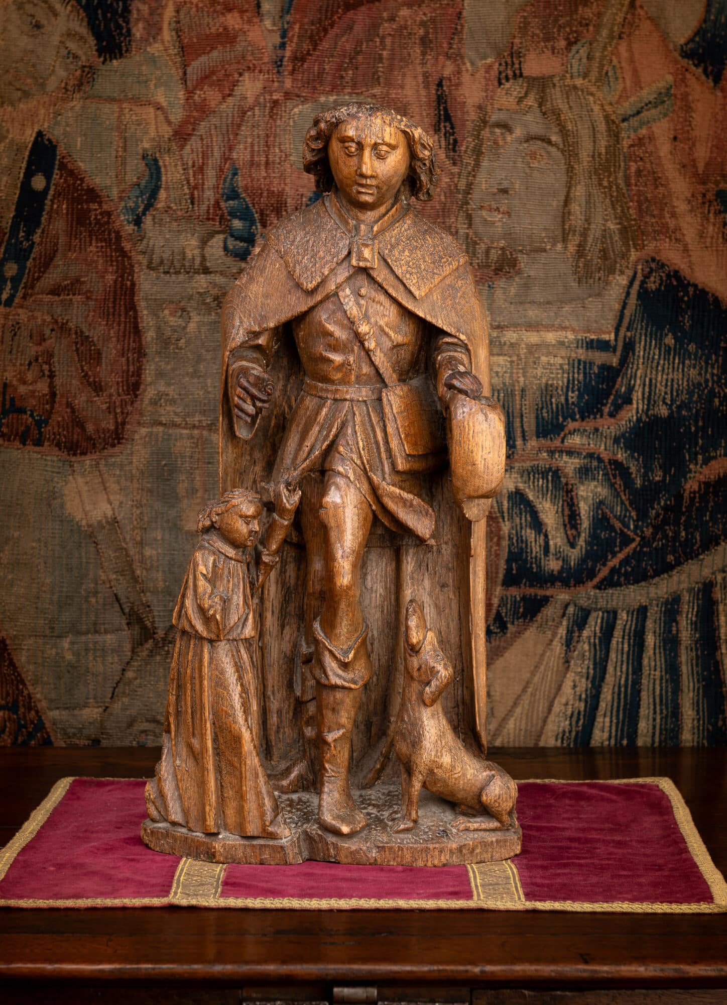 A Late Gothic Oak Group of Saint Roch