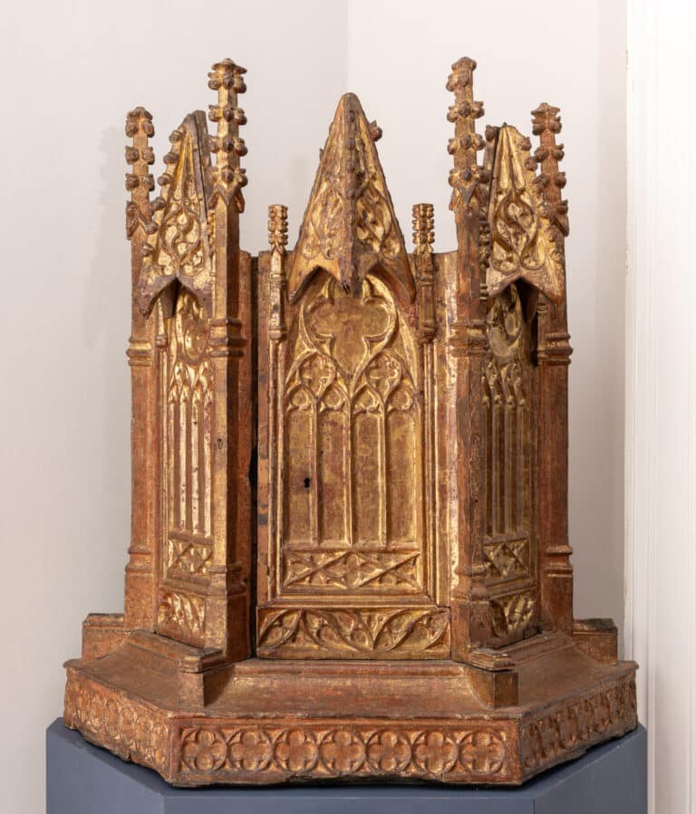 A rare late Gothic polychrome and giltwood architectural tabernacle Castile, Spain, late 15th century, circa 1475–1500
