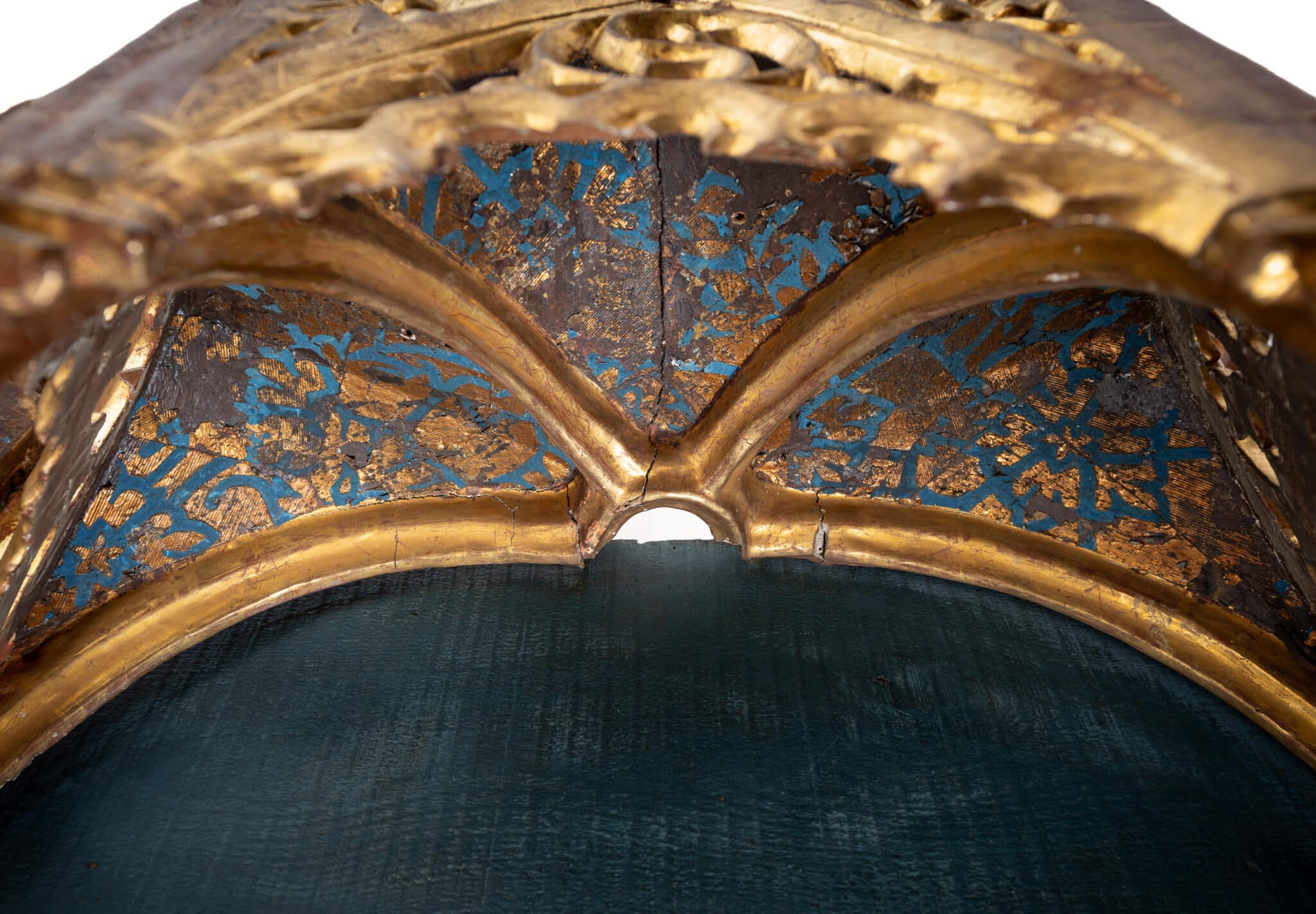 A late Gothic Polychrome and Giltwood Architectural Tabernacle