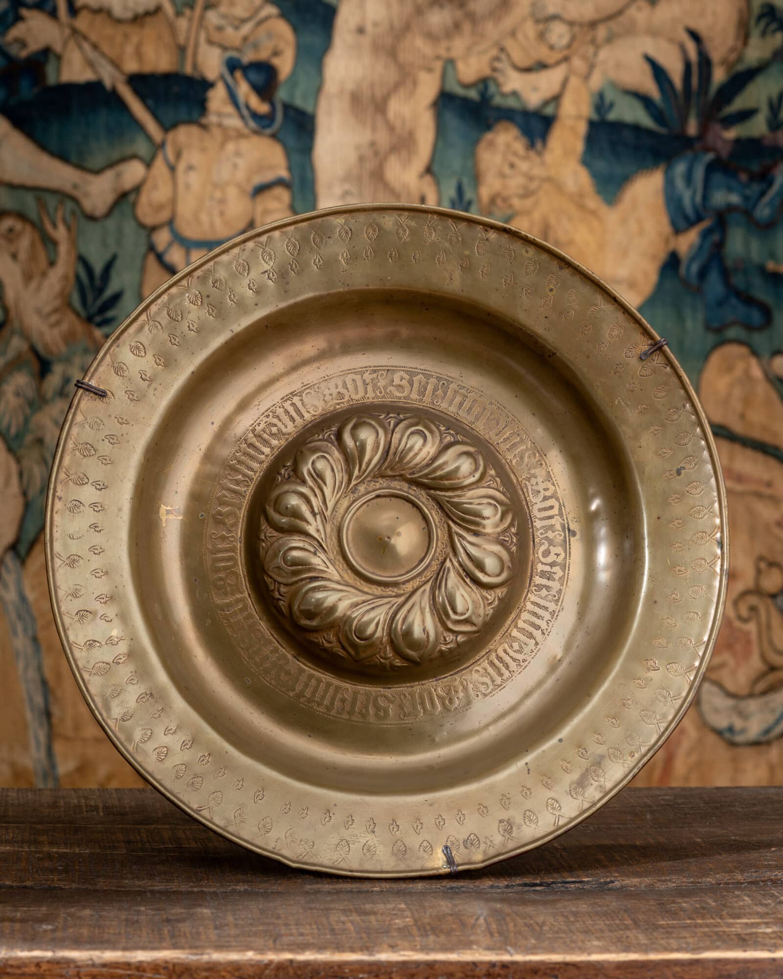 A Large 16th-Century Nuremberg Brass Alms Dish