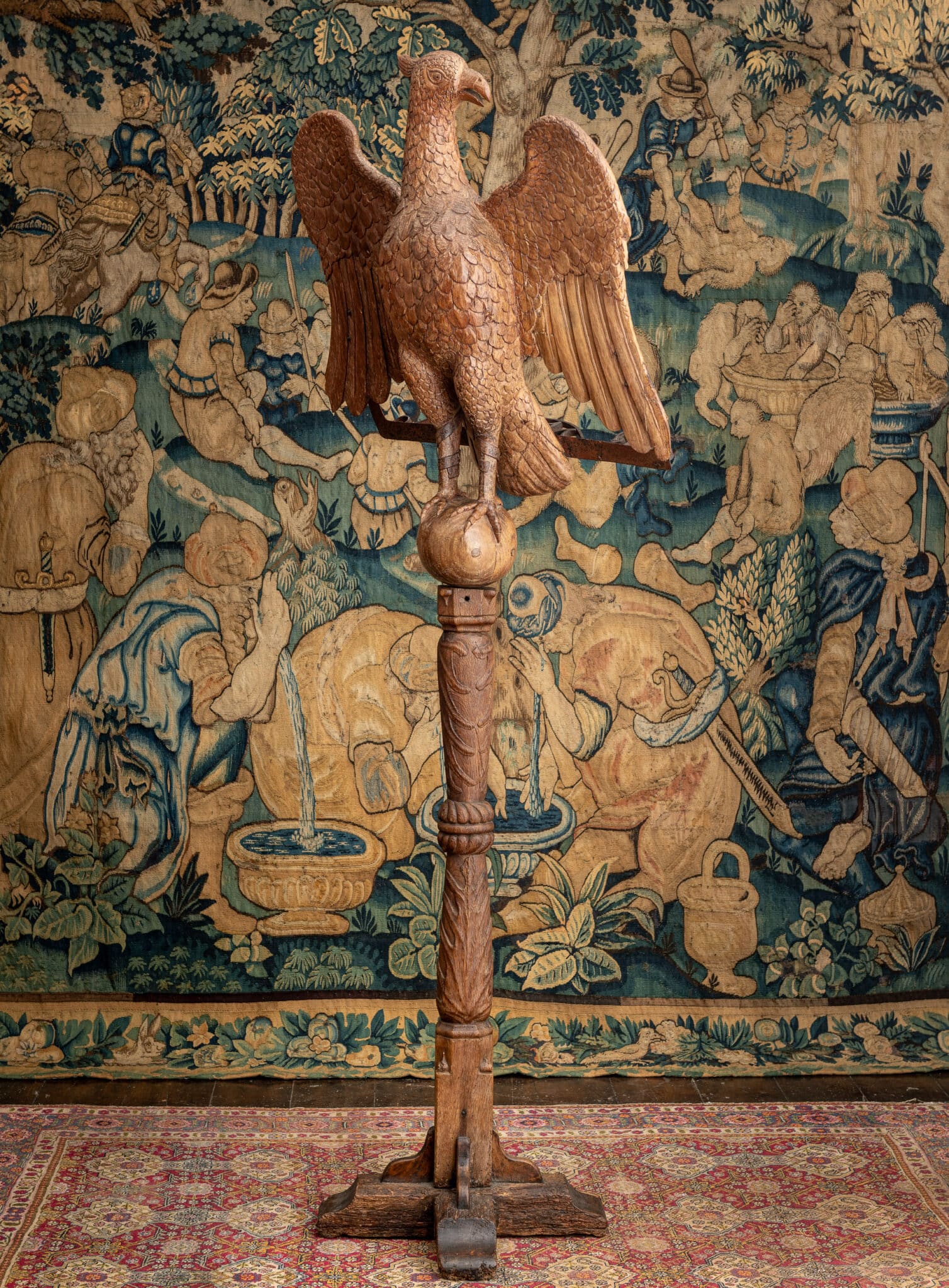A Monumental Late Gothic Carved Oak Eagle Lectern