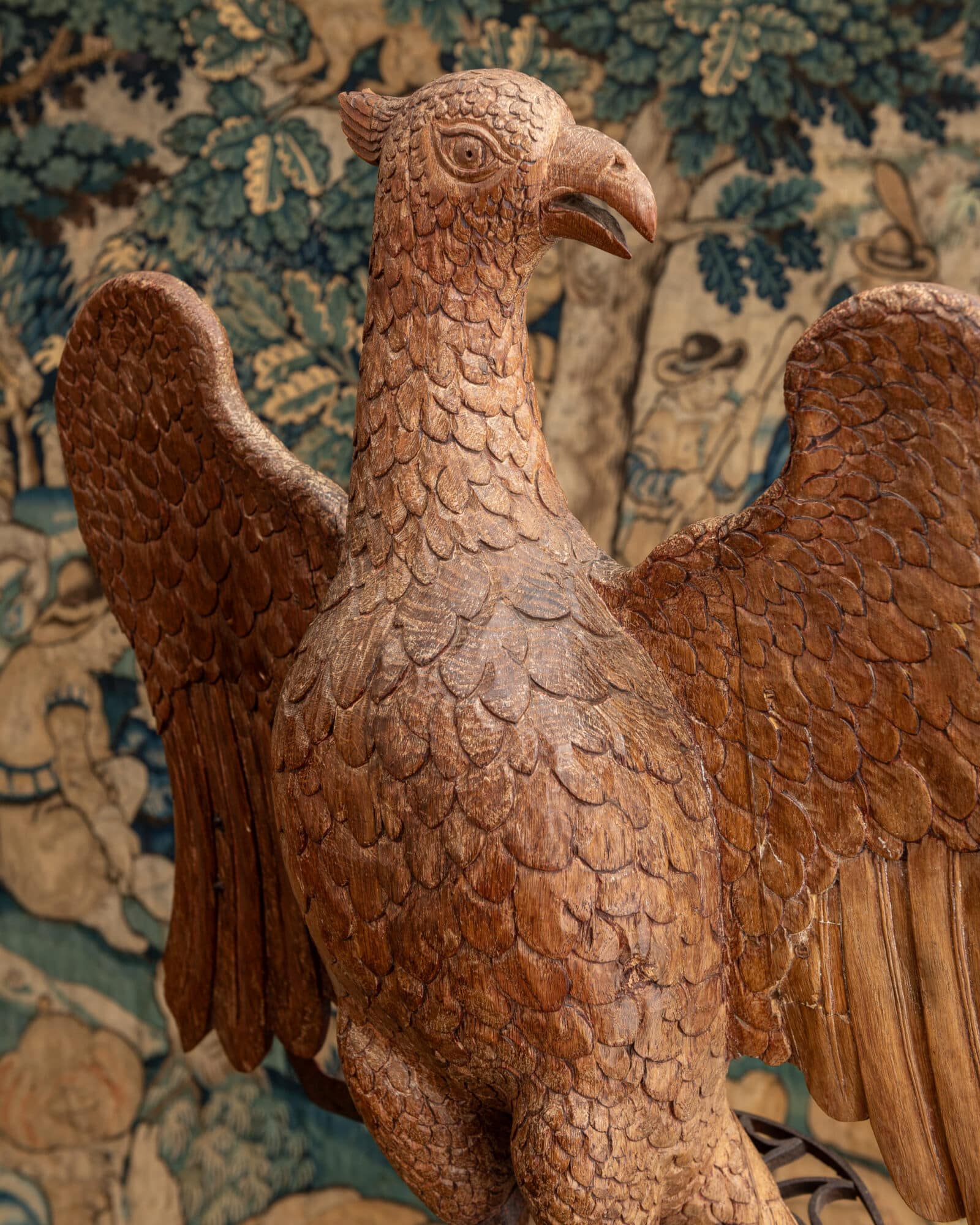 A Monumental Late Gothic Carved Oak Eagle Lectern