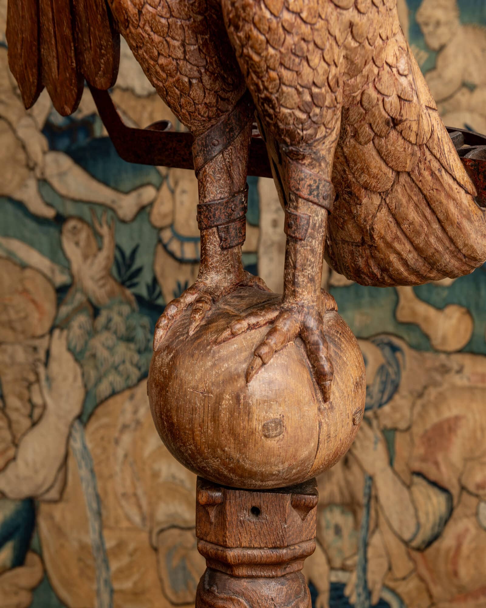 A Monumental Late Gothic Carved Oak Eagle Lectern