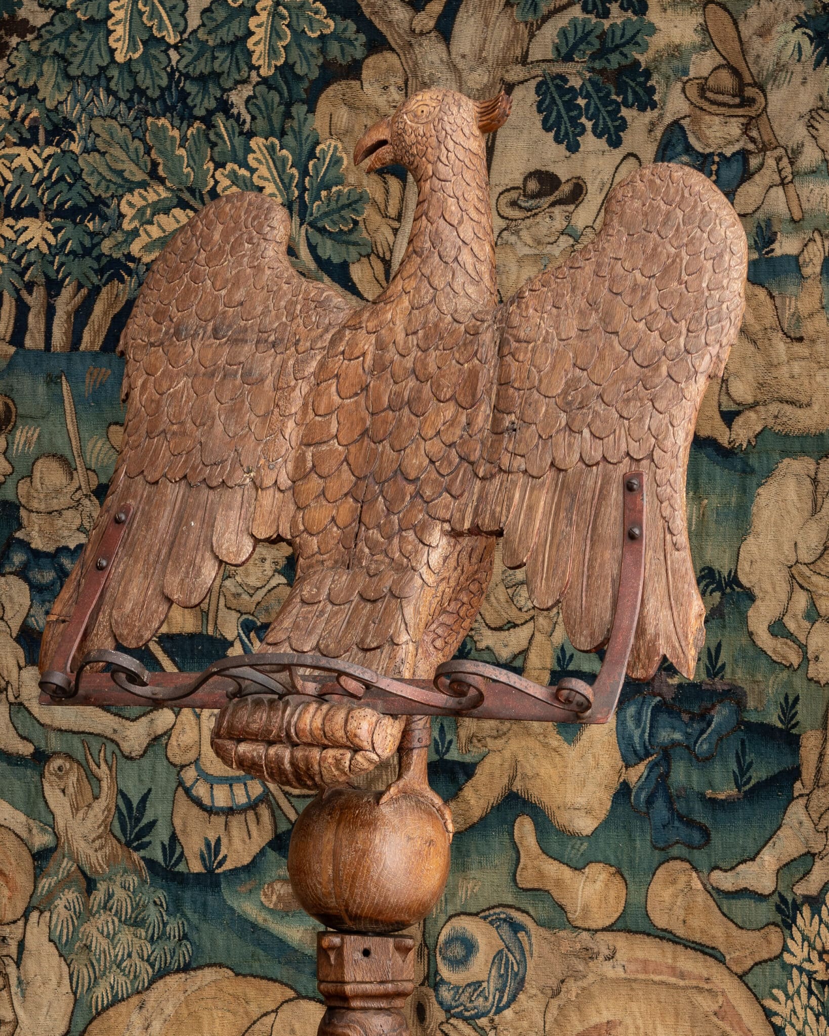 A Monumental Late Gothic Carved Oak Eagle Lectern